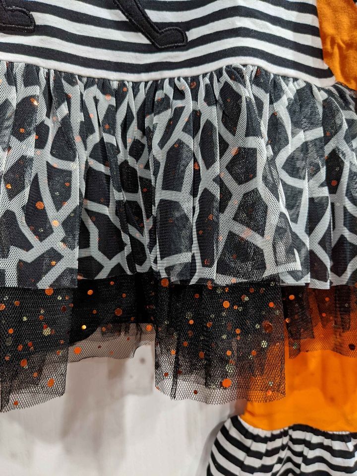Bonnie Jean baby girls Black Cat Halloween striped Orange Legging Set