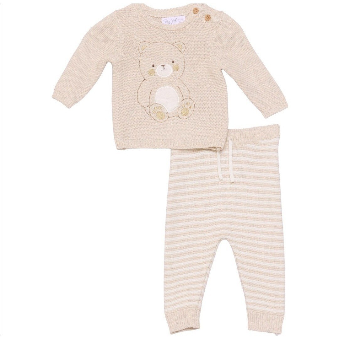 Rene Rofe Newborn Boys Critter Sweater & Pants | 2 Sets | 0-3 Months Tiger Bear