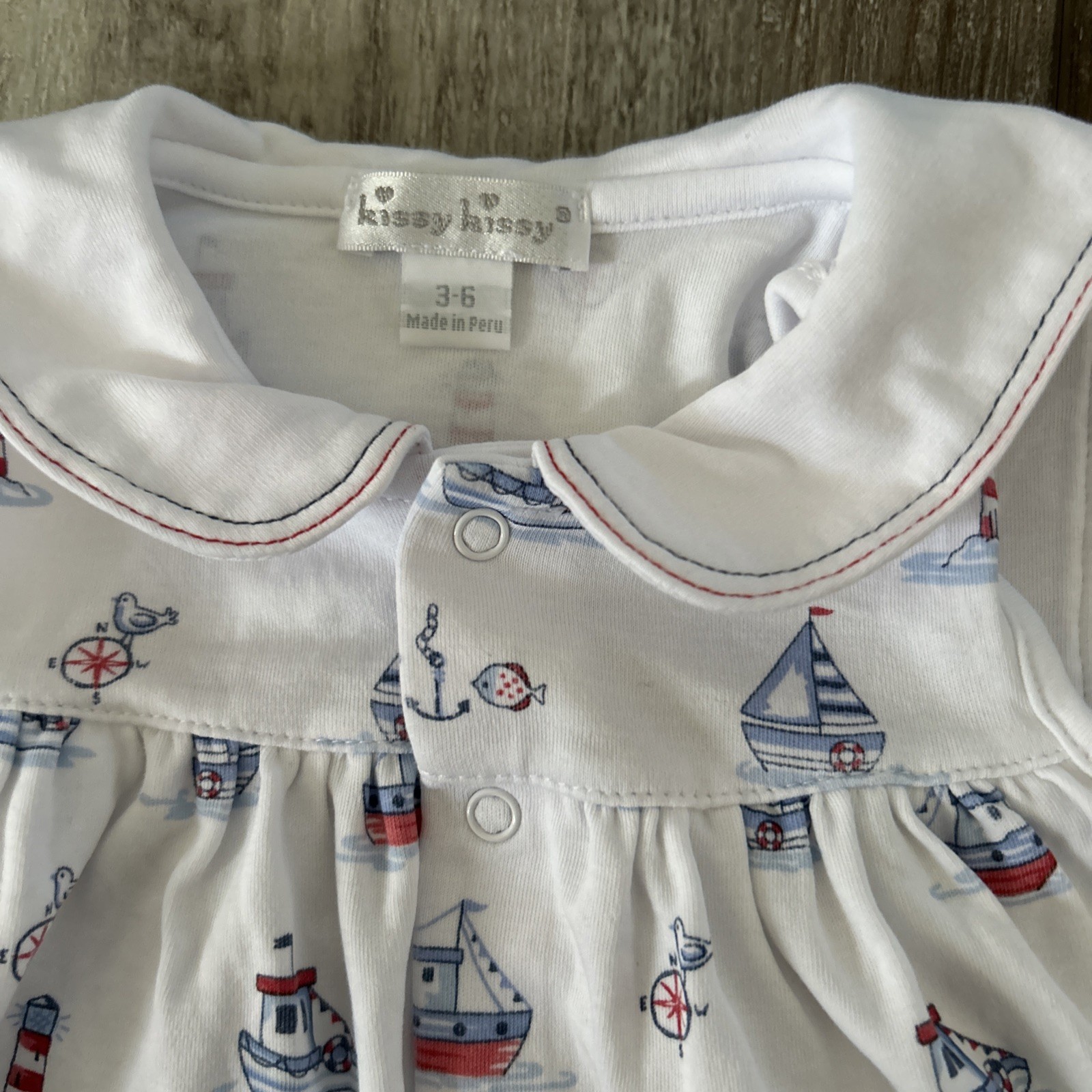 Kissy Kissy Baby Sailboat Lighthouse Outfit 3-6 Months Nautical