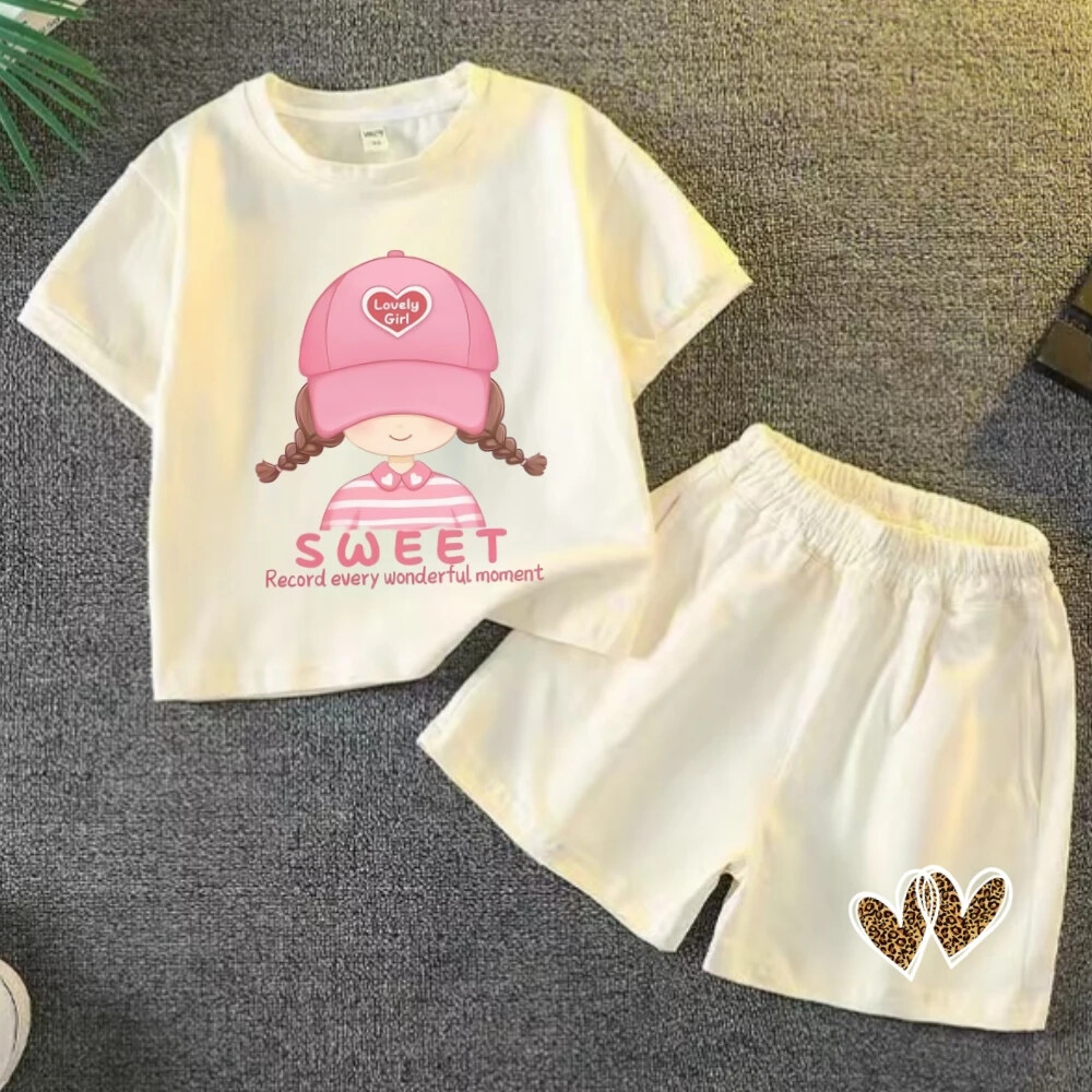 Baby Clothes Set Kid Girls Short Sleeve T-Shirts Top and Shorts Bottom 2 Pieces