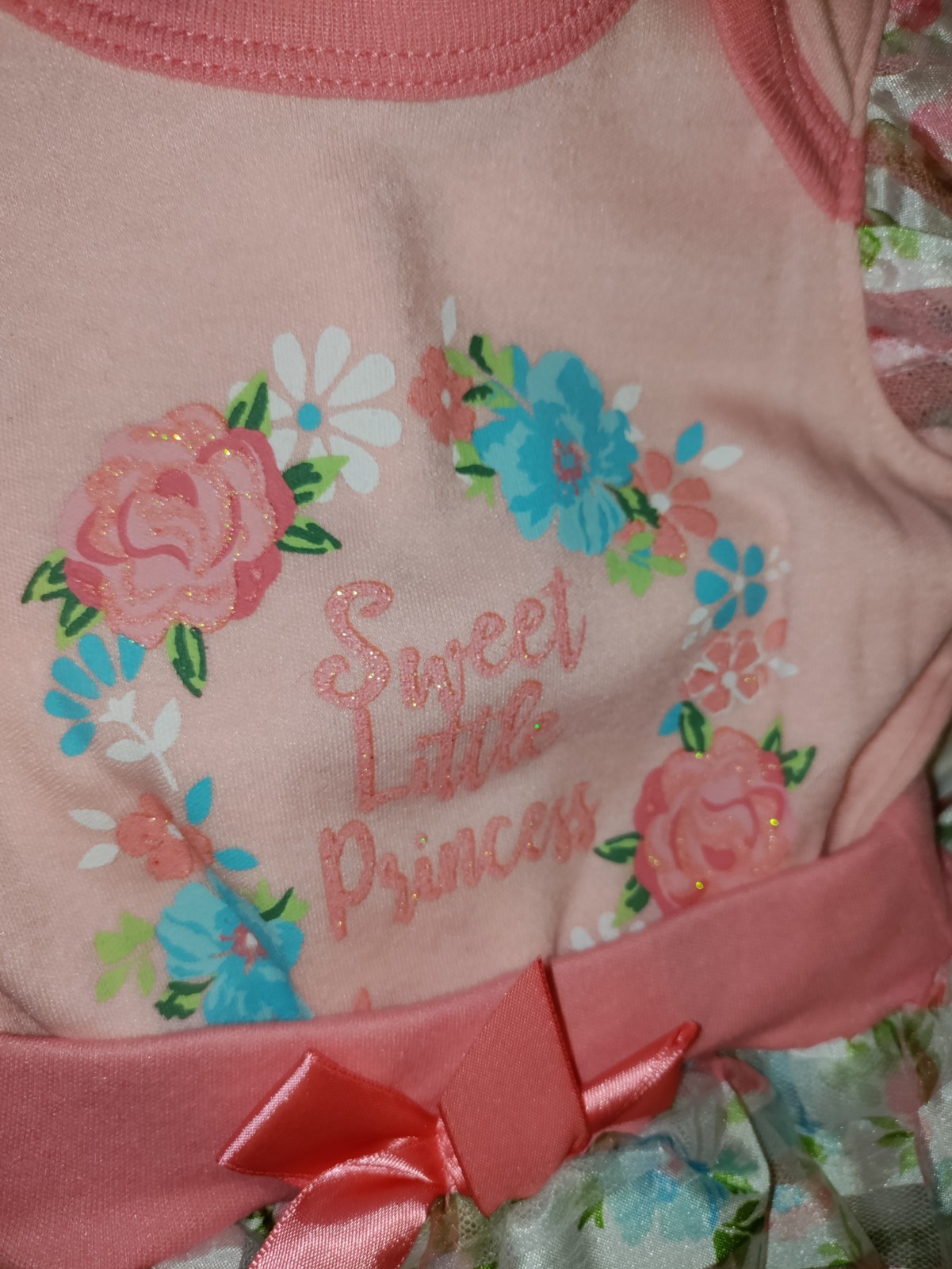 DDG Darlings LITTLE PRINCESS Size (0/3 M) 2 Pc. Bodysuit & Lacey Skirt NEW