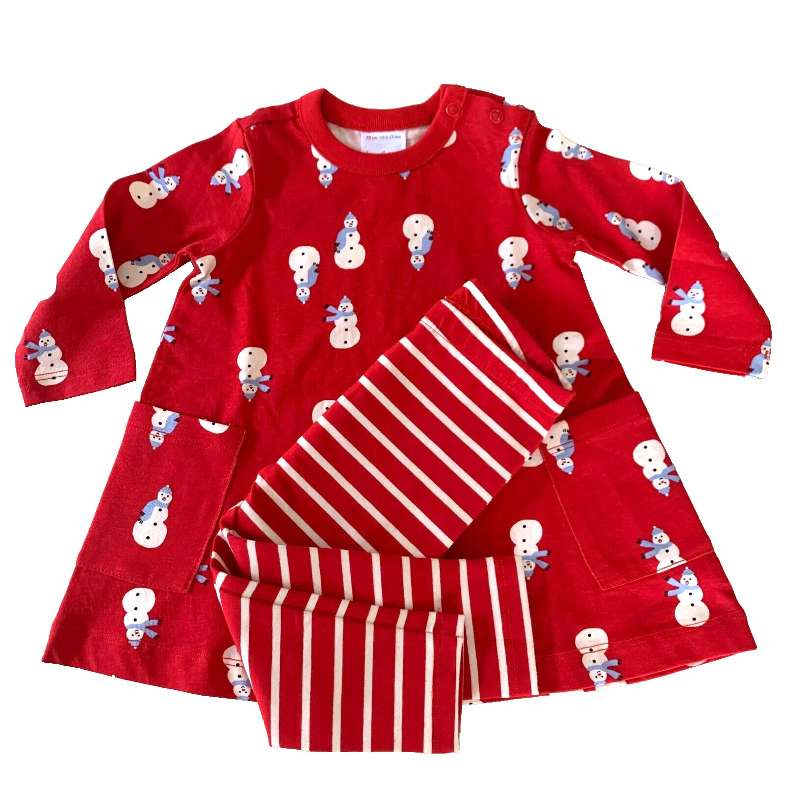 Hanna Andersson Soft-Cute Pocket Dress & Leggings Set. Size 6–12 Months, 70 cm