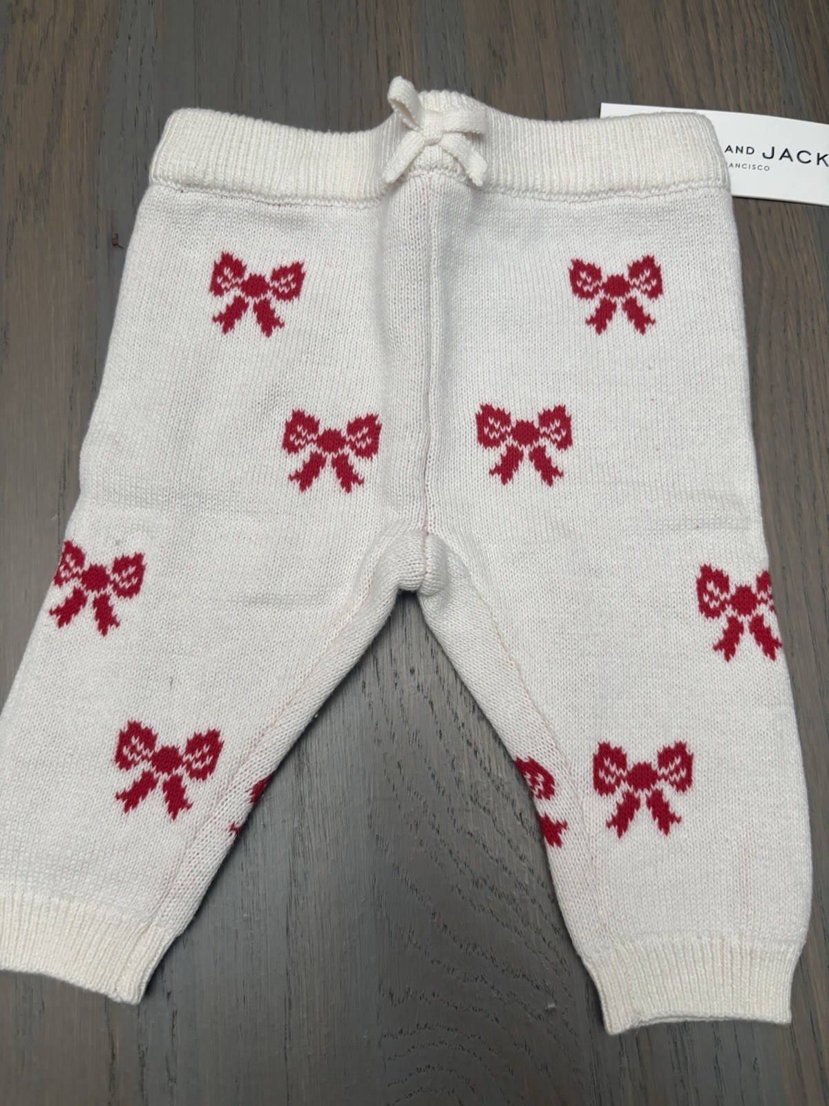 NWT Janie and Jack girl WINTER HOLIDAY ivory bow Sweater 5-piece SET 0 3 6 9 12