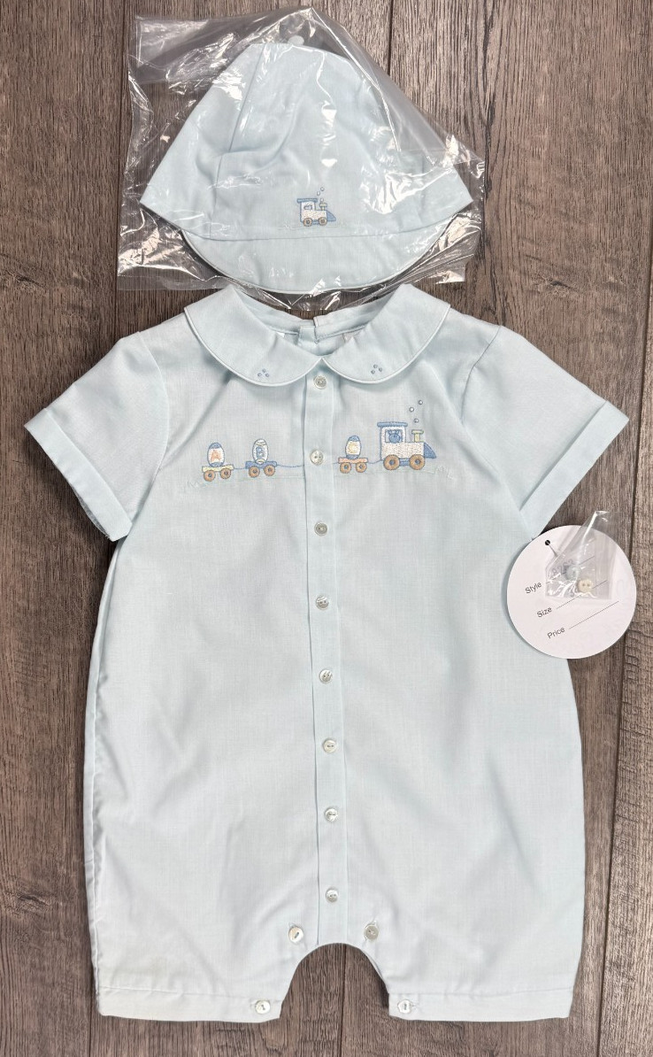 Baby Boy Clothes New Sarah Louise 3 Month 2pc Dressy Train Romper Outfit
