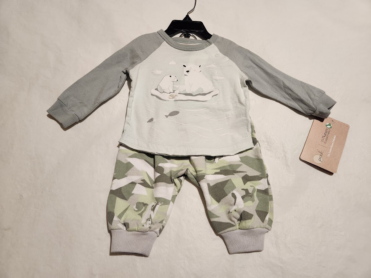 NWT Peek Nature Conservancy Polar Bear Top Pants Outfit 6-12 Months Baby Boy