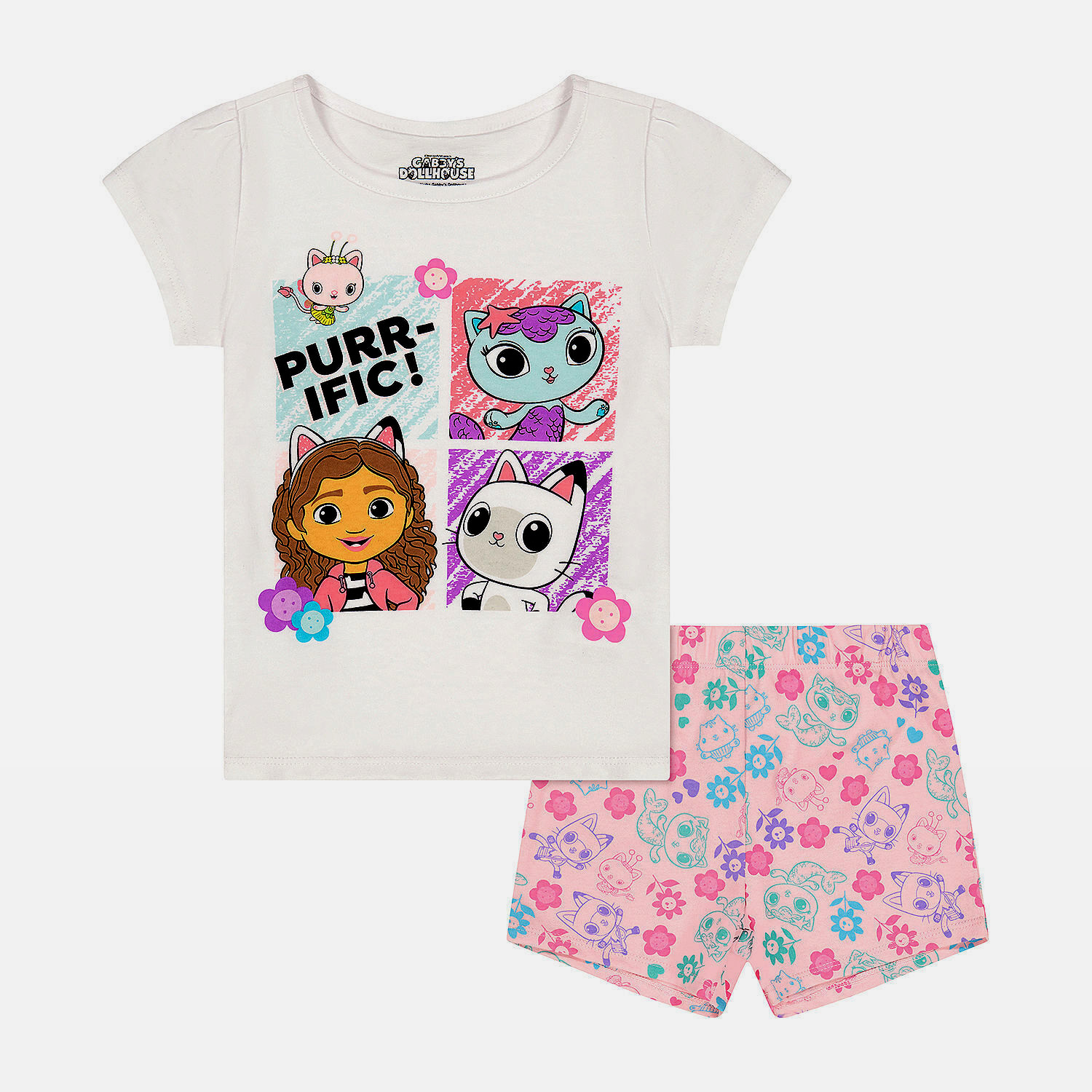 Gabby’s Dollhouse Girls Toddler Outfit 2T 3T 4T Pandy Paw T Shirt Short Set NWT