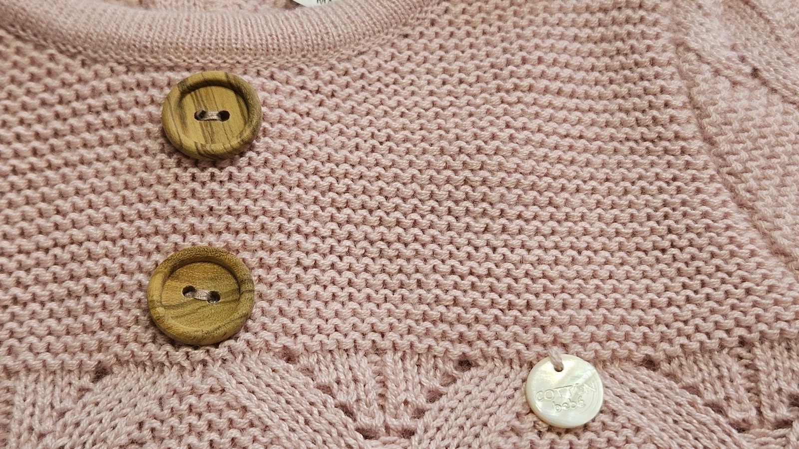 COTTON-BEBÉ Baby Girl 3-Piece Knit Outfit 3M Pink Dralon Sweater Pant Bonnet NWT