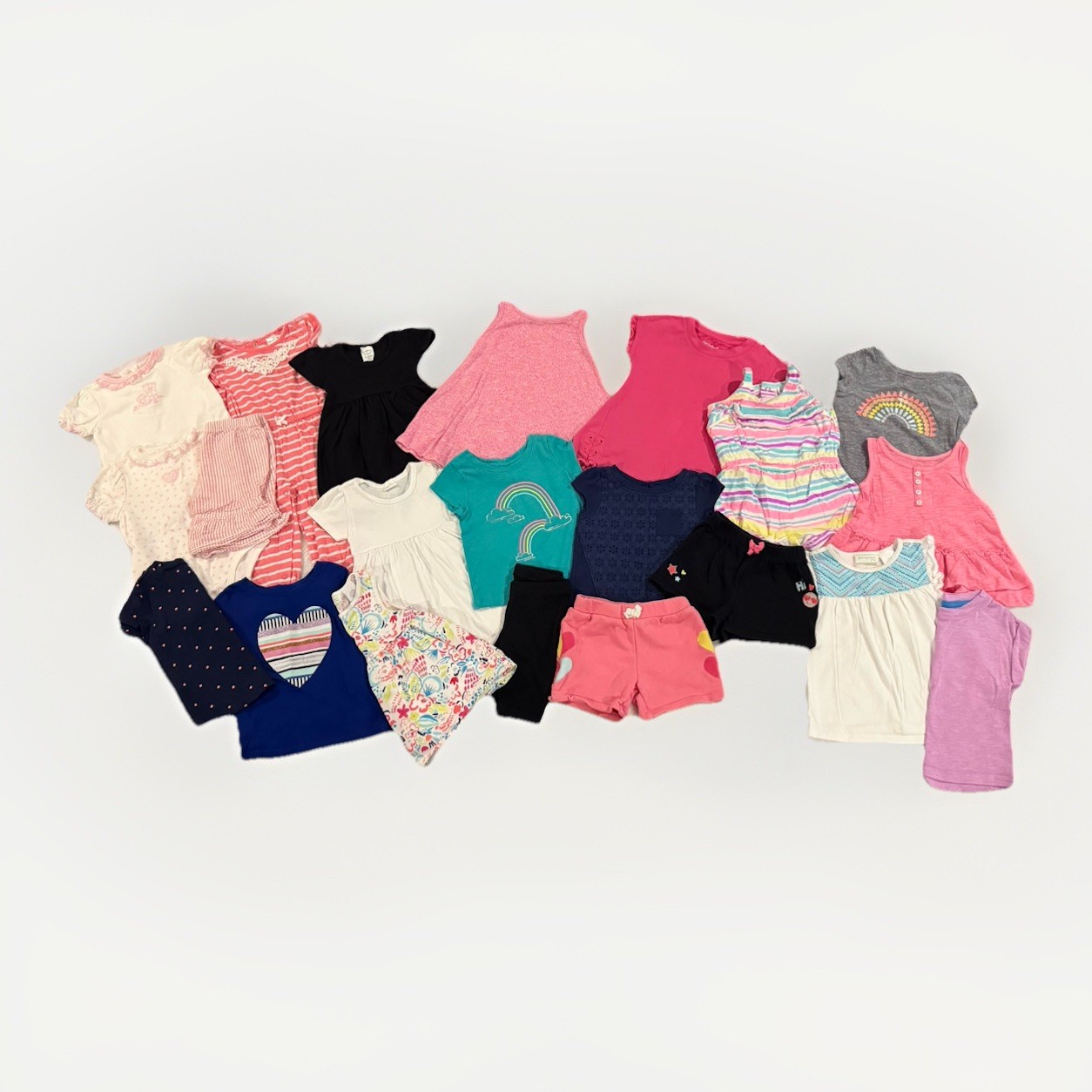 Baby Girl 12M 12–18M Spring Summer Mixed Lot 21Pcs Dress Tee Tank Shorts One-Pc