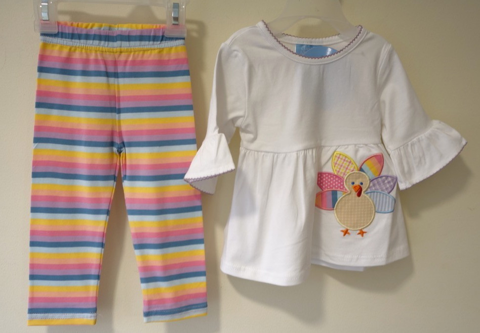 NWT Classic Whimsy Applique Turkey Outfit Girl’s Size 18 Months