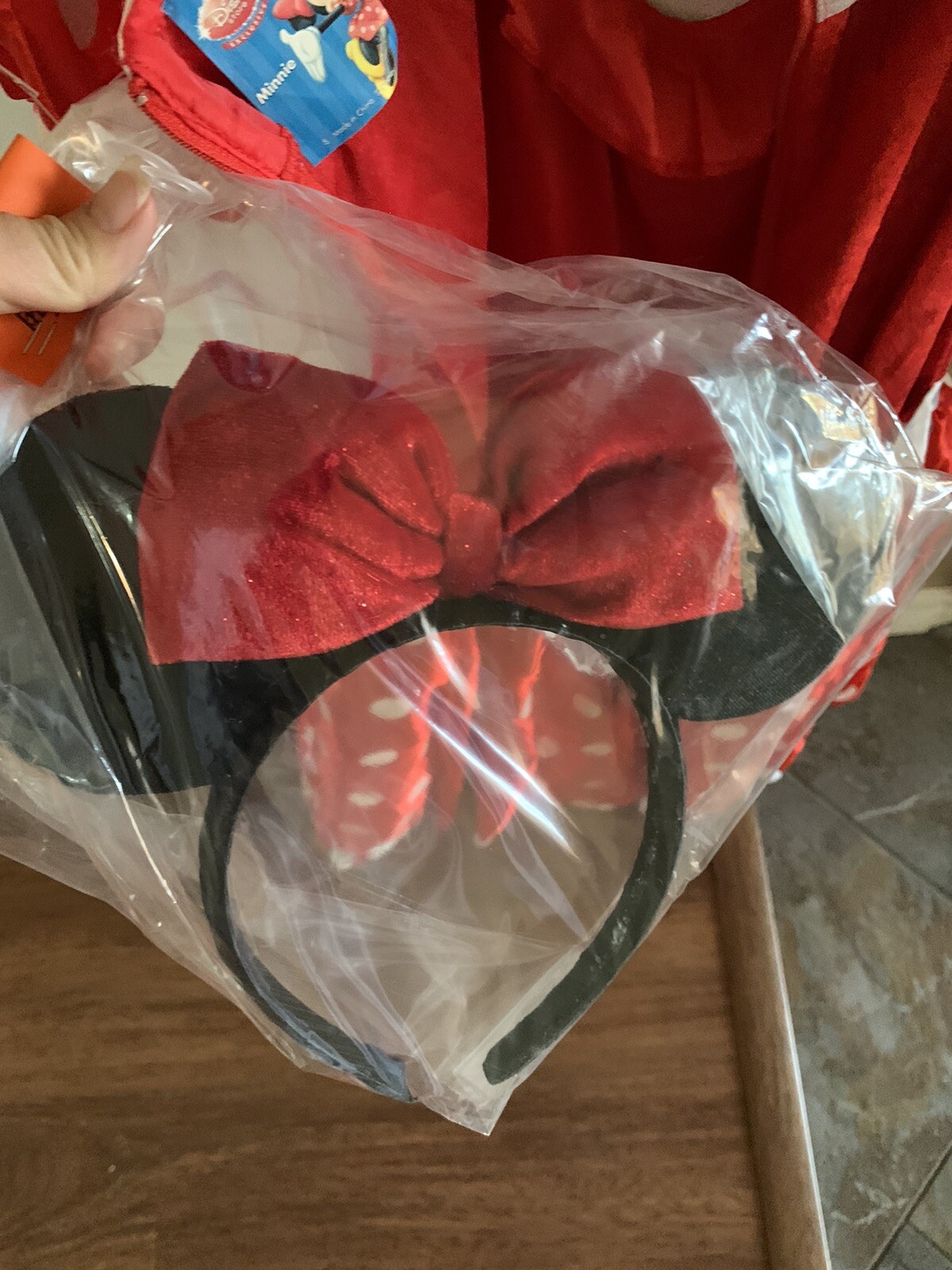 disney store exclusive minnie mouse costume with headband(zipper Broken) Small