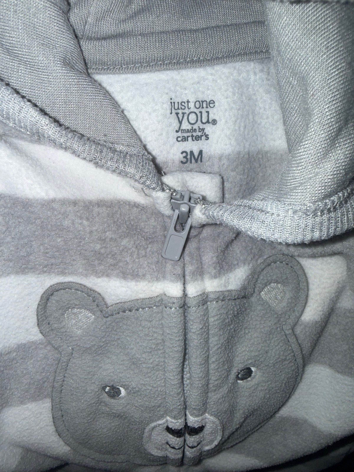 Carter’s Newborn-3M Boy Lot of 4 Cozy Footed Hooded Winter Thick One Pieces