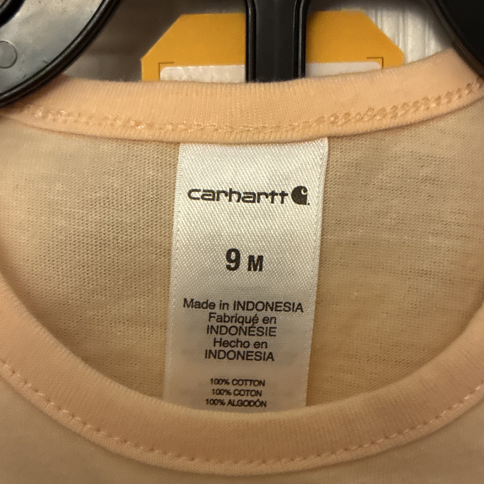 Carhartt Girls 9M 2pc Floral Shortall Set Bodysuit Shortalls Peach CG9966CA3