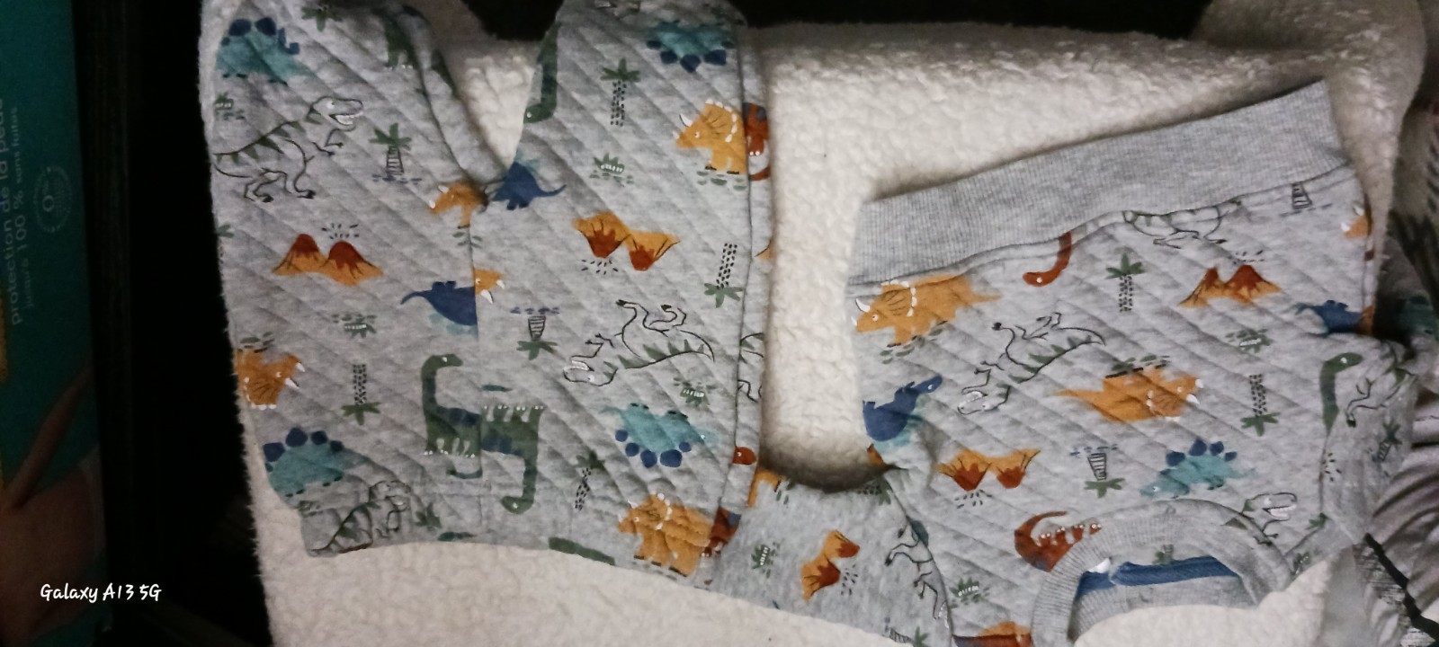 Light Blue‑Green Quilted Woodland Animals Set (Top + Pants)