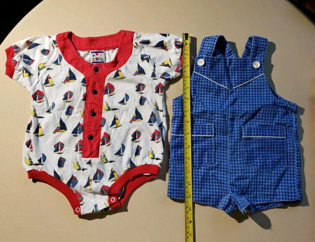 Vintage 90s Circo Gerber Rompers 12-18 mo Boats Ocean Theme One Piece Summer Lot