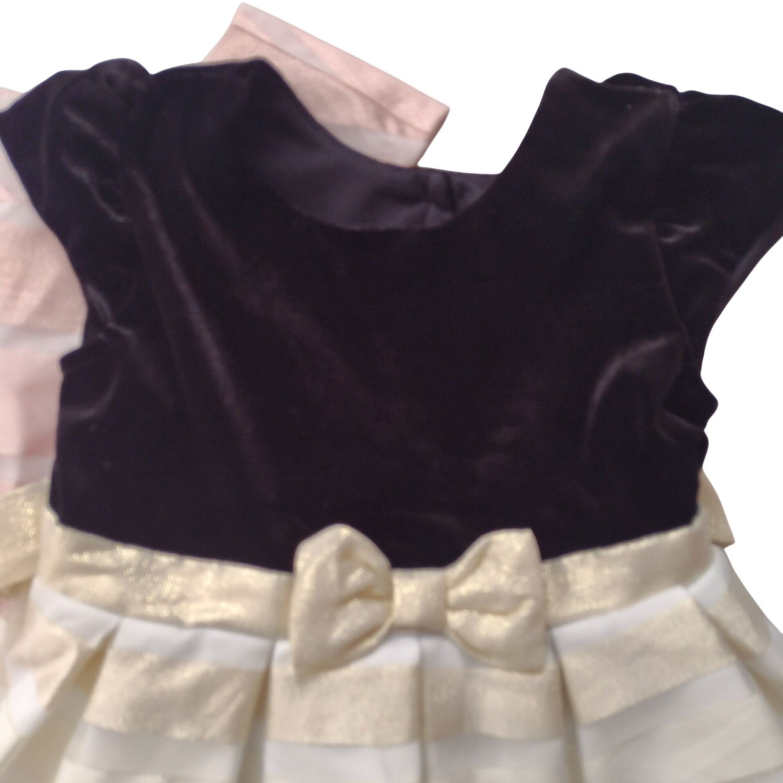 Jona Michelle Girls Set of 2 Party Dresses 4T Bow Glitter Stripes Poofy Dress