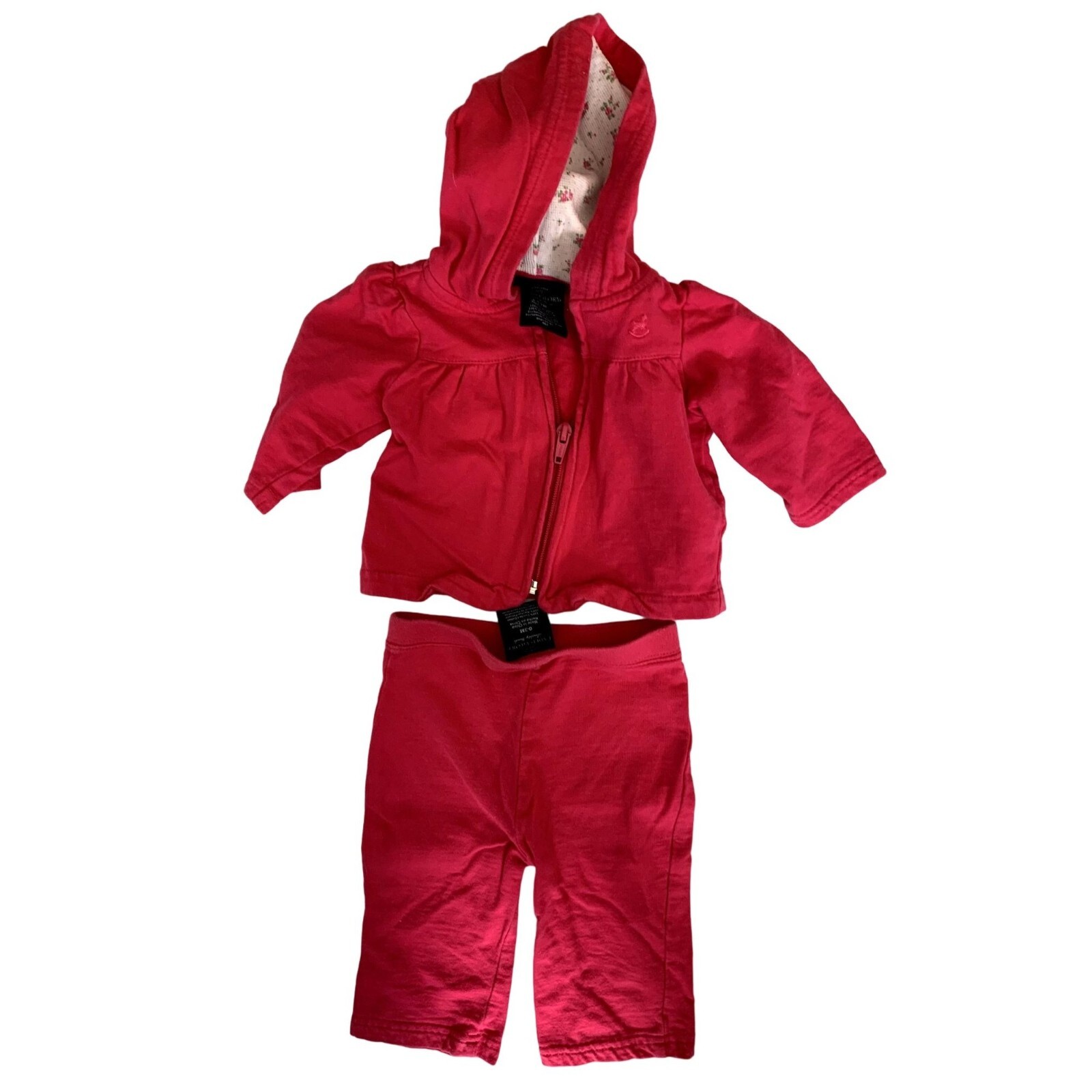 Faded Glory Girls Baby Infant 0 3 Months 2 Pc Set Outfit Track Sweat Pants Full