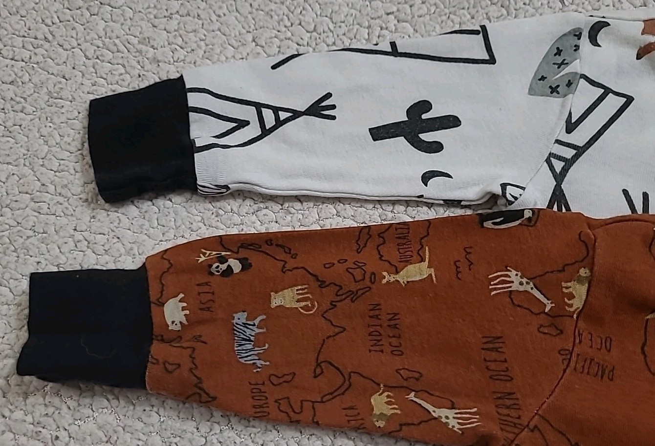 10PC Baby Boys 3-6 Months Long&short Sleeve Shirt&Pant&None Fleece Feet Sleepers