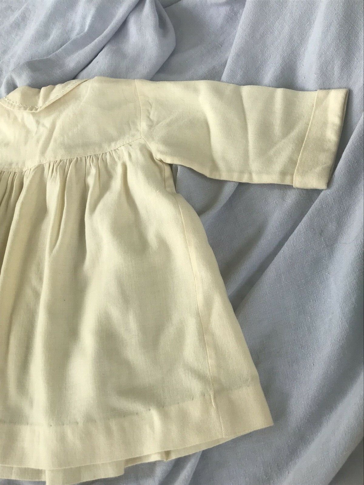 Vintage Baby Coat Jacket Embroidered Cotton Flannel Fabric 3 Button Down