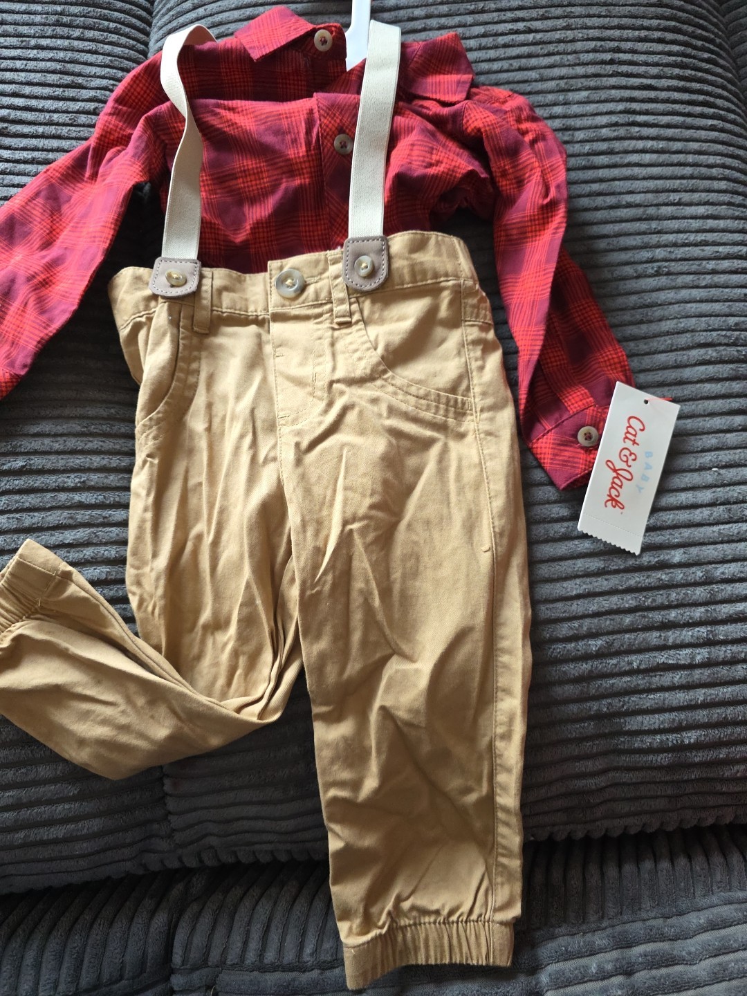 Carter’s Baby Boys’ 3-Piece Suspender Set Size 12 Months Wedding/Dressy NWT