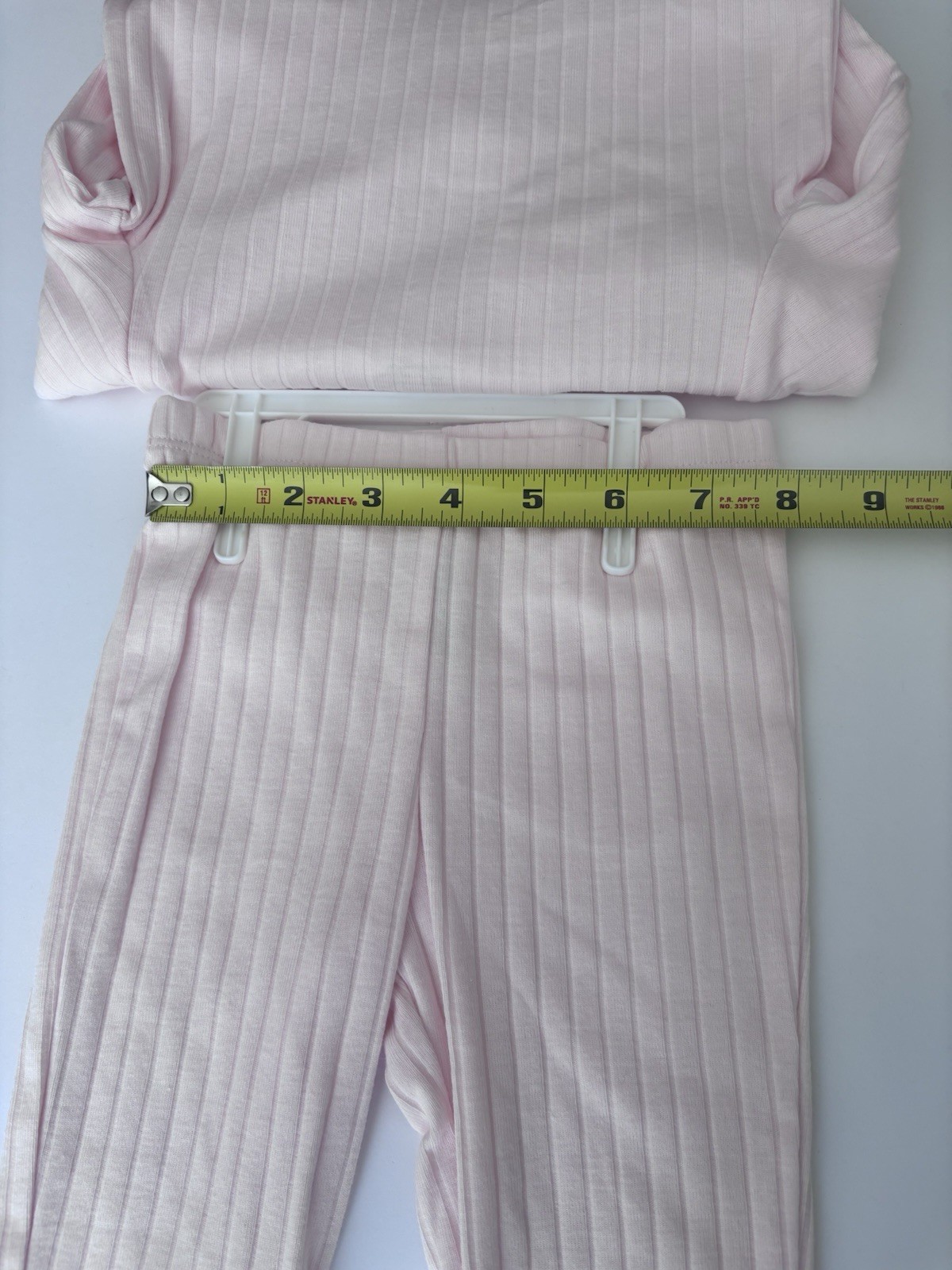 Carters (Girls Size 12M) Pink Ribbed Bunny Pocket 2pc Pants / Shirt Set NWT