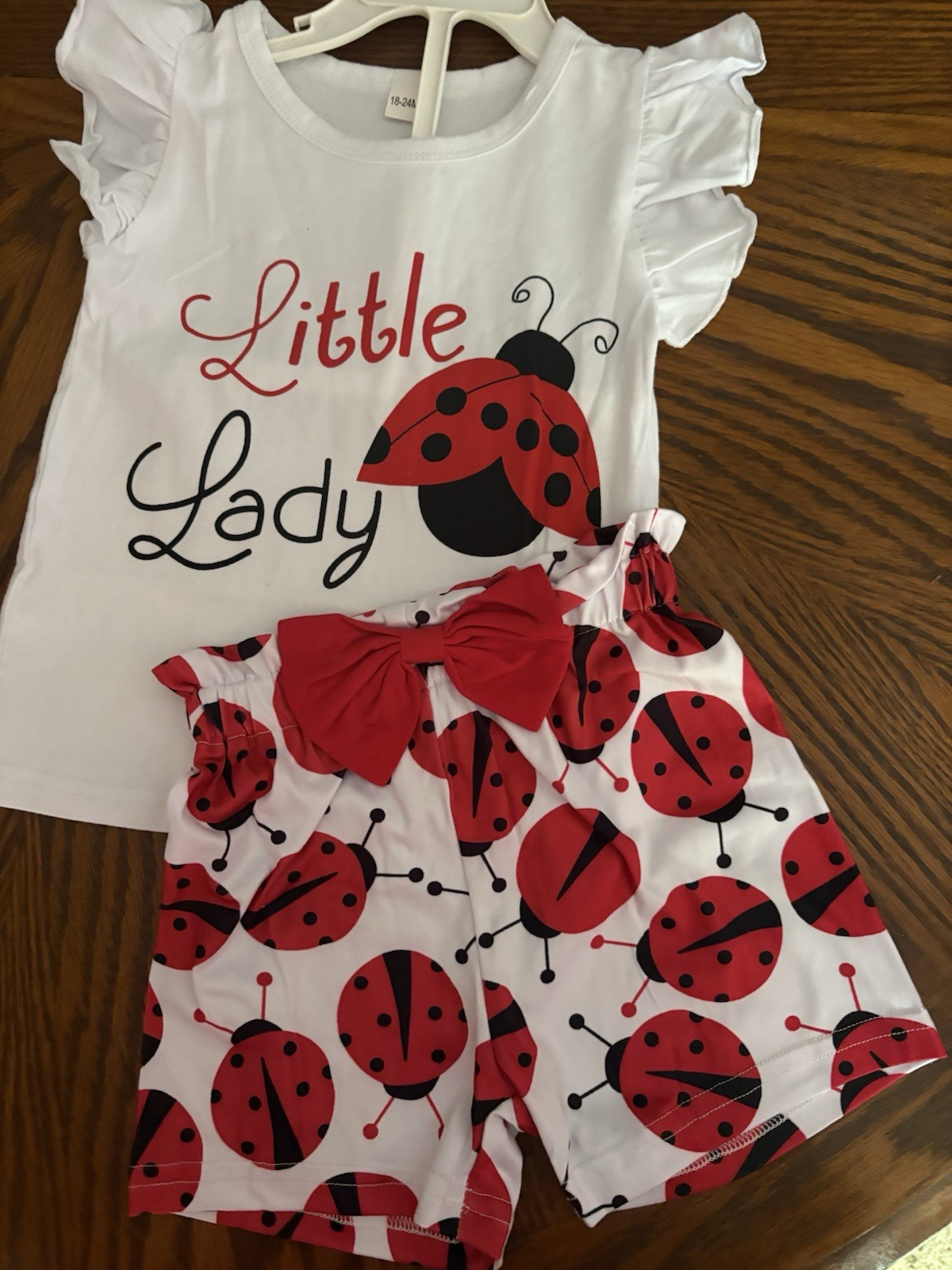 Lady Bug Shorts Outfit Little Girl