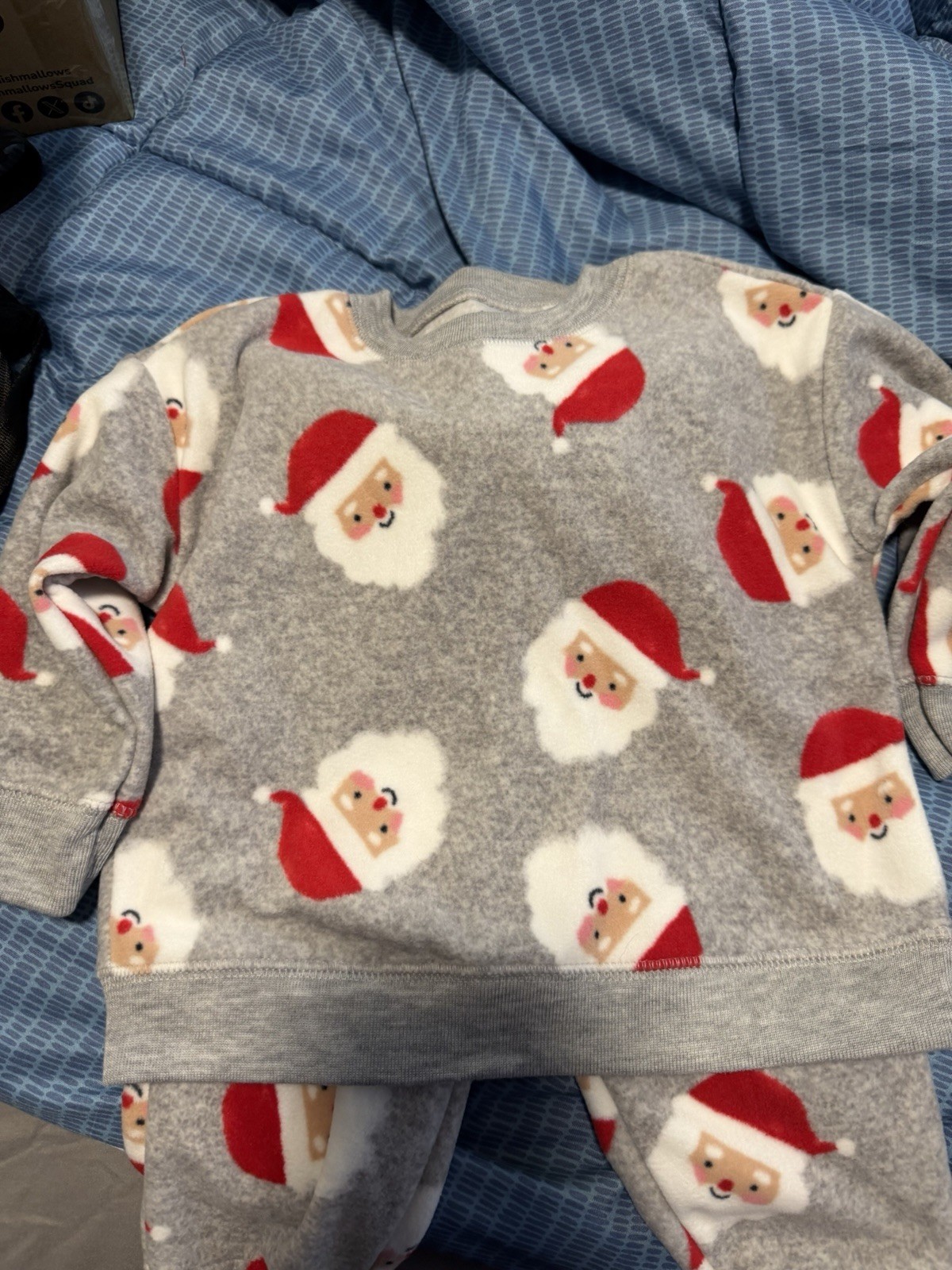 Carters Santa Claus grey sweatshirt and sweatpants set new size 12m