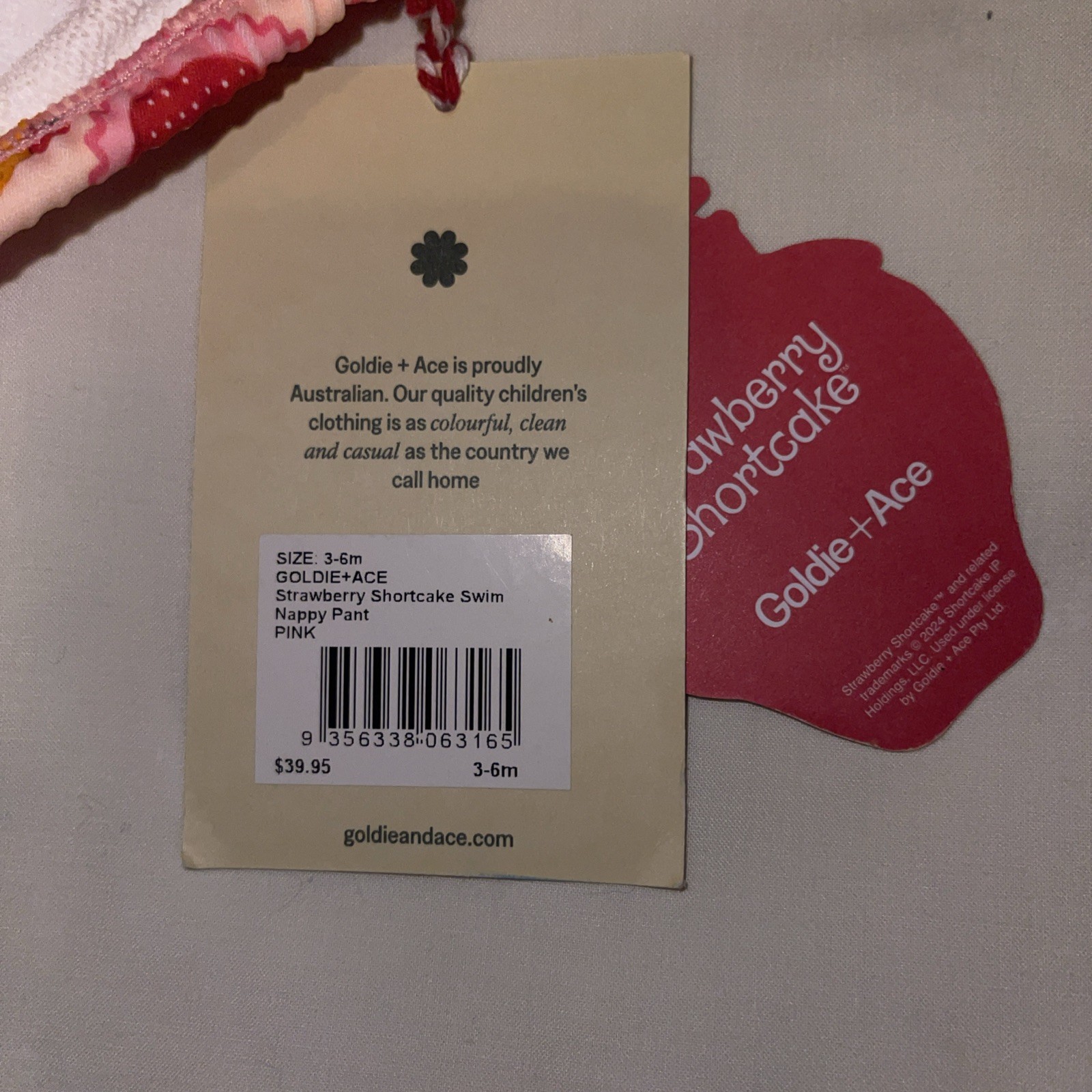 GOLDIE + ACE Baby 3-6 Month Swim Bottom Strawberry Shortcake NWT MSRP 39.95