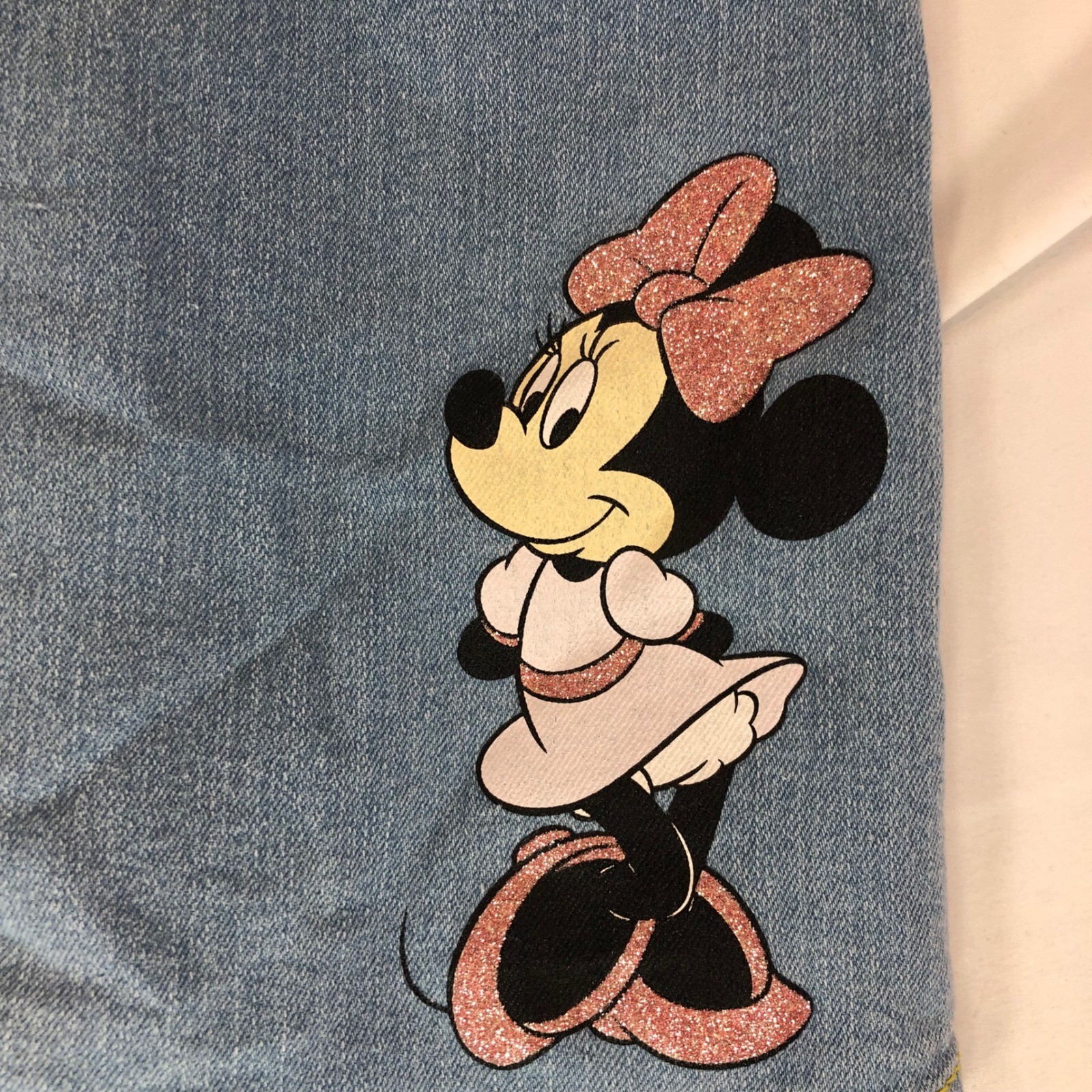 Disney Baby Minnie Mouse Denim Overall Dress and Gingham Leggings Set 3T