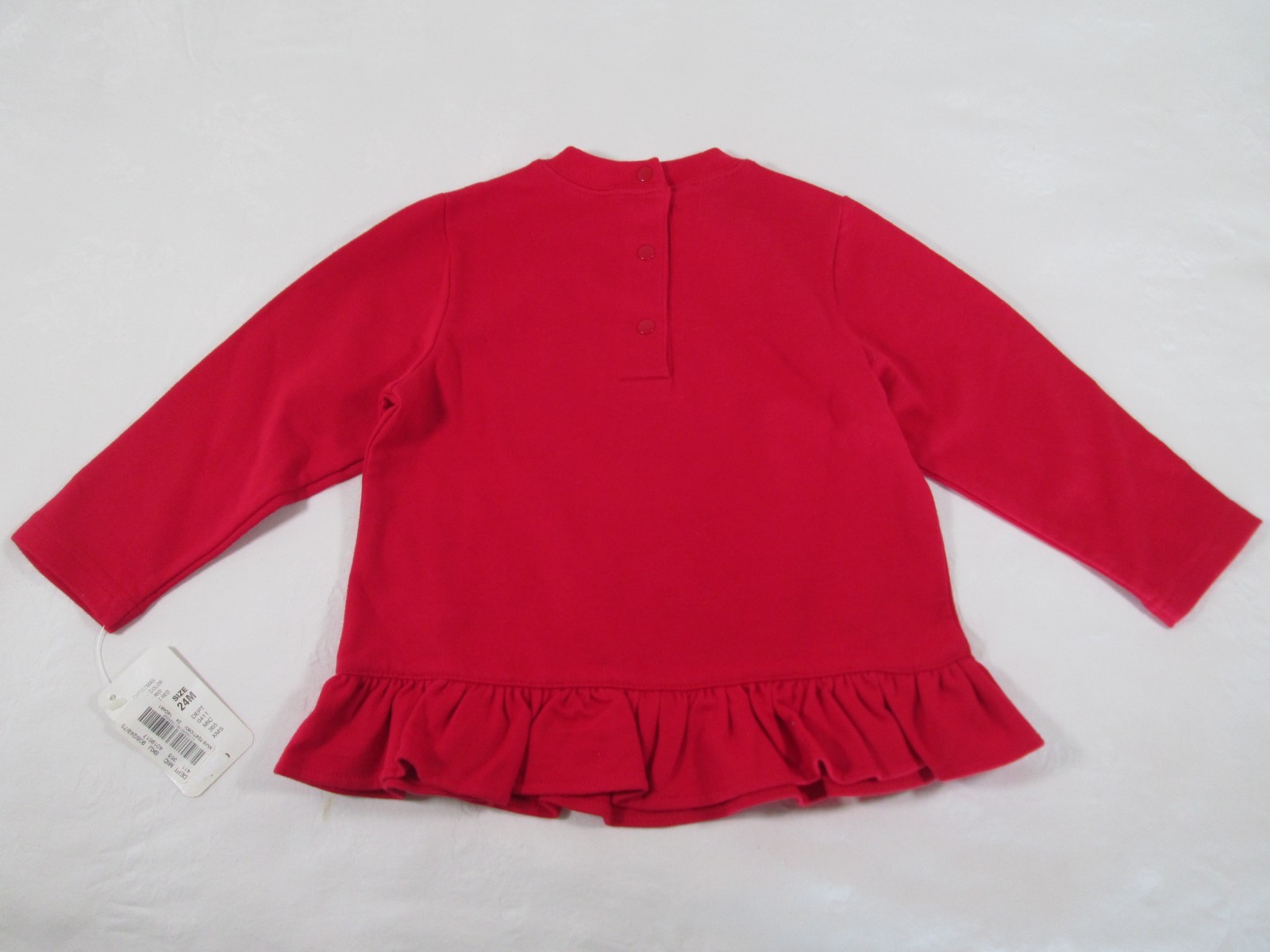 Vintage 90s 2 pc Fleece Set Girls Size 24 mos Christmas Santa Red Ruffle NWT