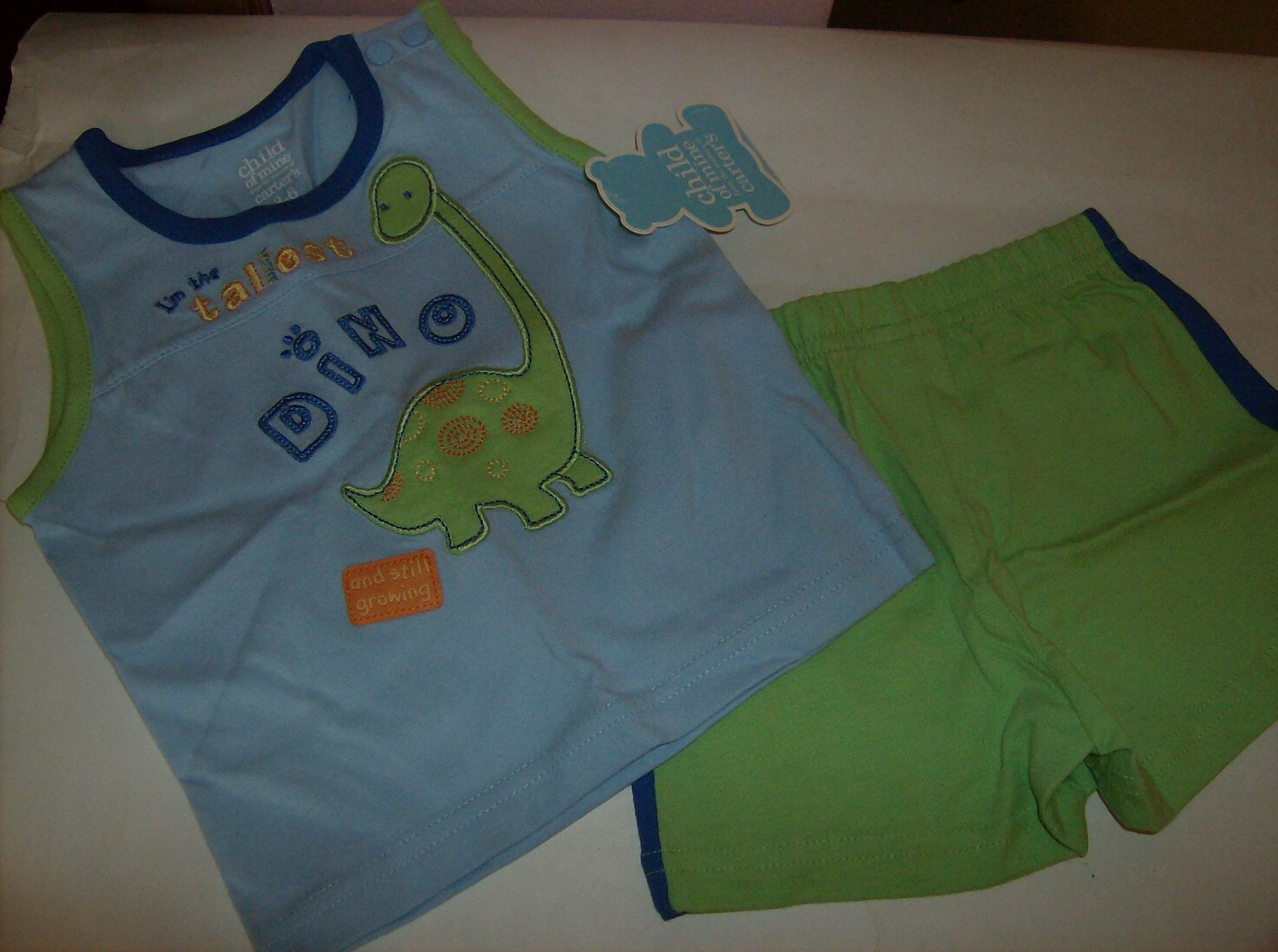 Child Of Mine Carters Im The Tallest Dino And Still Growing Short Set 3- 6 Month