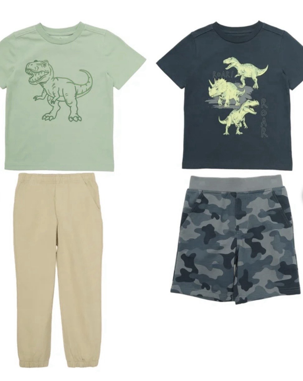 Kids Headquarters Kids 4-piece Playwear Set Size 5 Green Dinosaurs