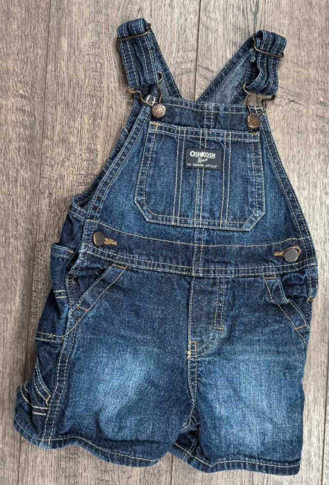 Baby Boy Clothes Oshkosh 18 Month Blue Adjustable Strap Jean Shortalls