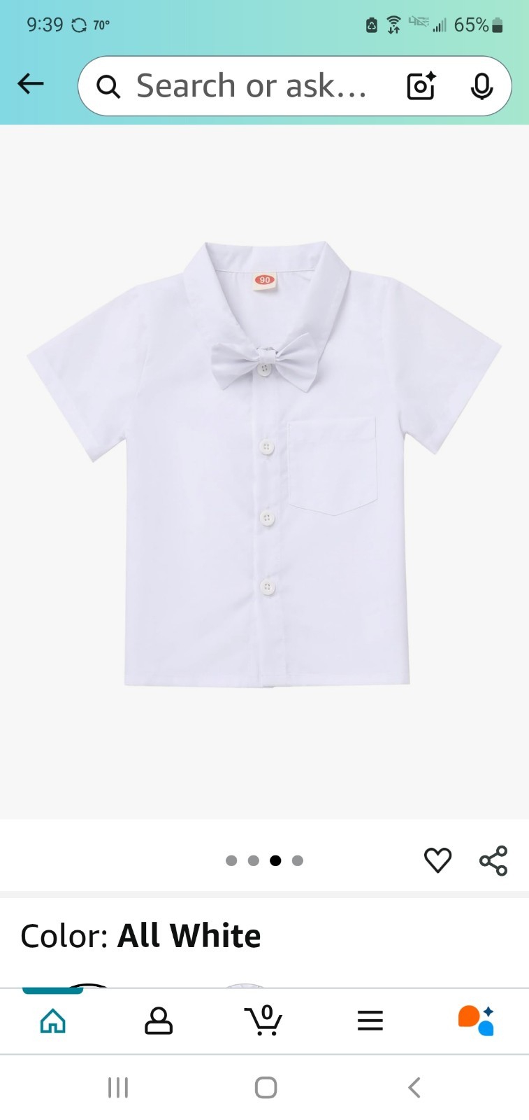 Imekis Toddler Baby Boy Baptism Christening Outfit W/ Bowtie Dress Shirt Shorts