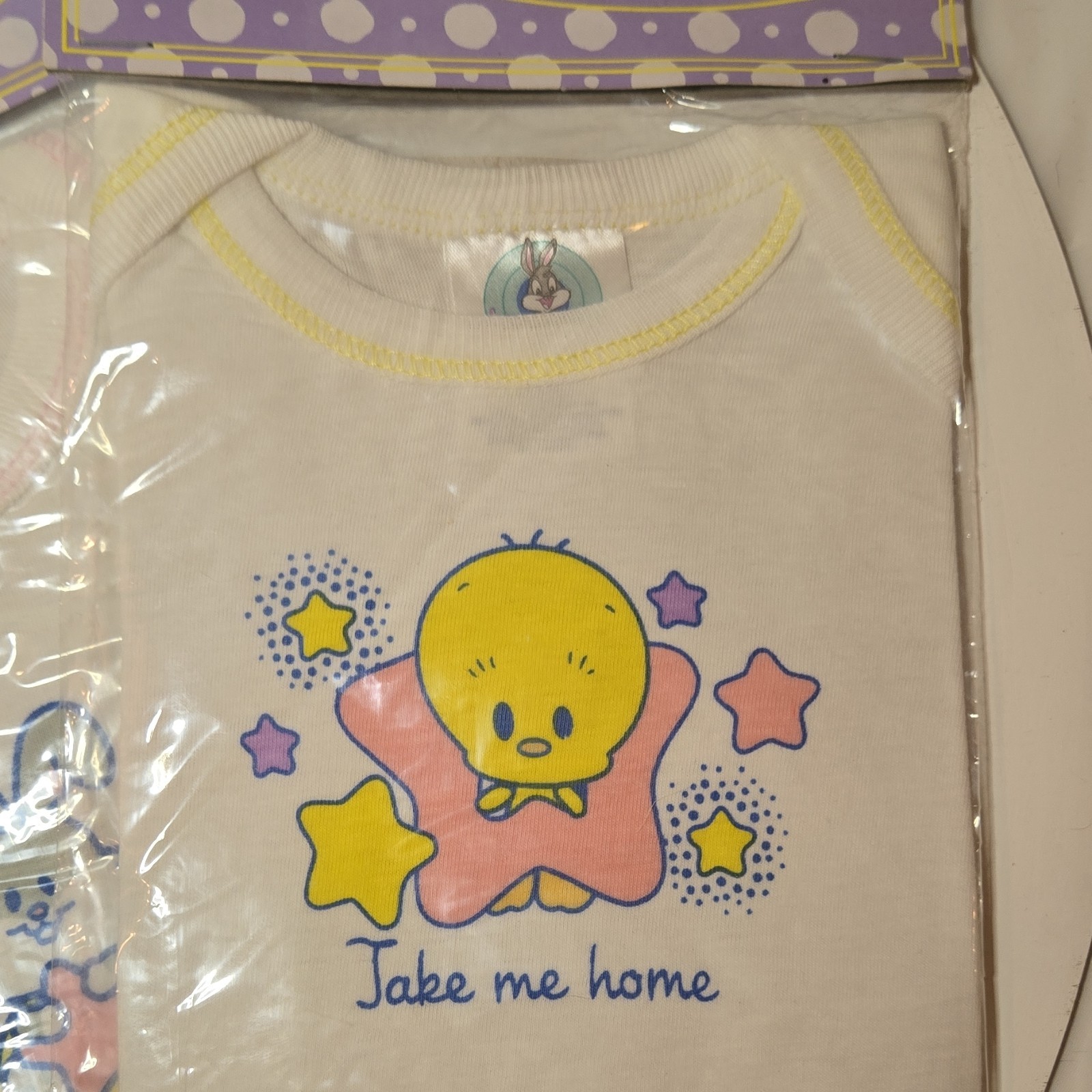 Baby Looney Tunes Tee Shirt & Burp Cloth. A1 Tweety Bugs Bunny Pepe Le Pew