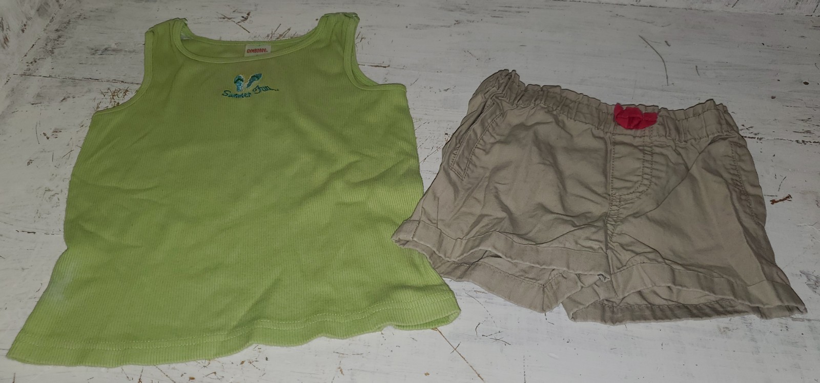 Summer Lot 3T Gymboree Island Fun Green Tank Shirt Circo Tan Shorts *S25
