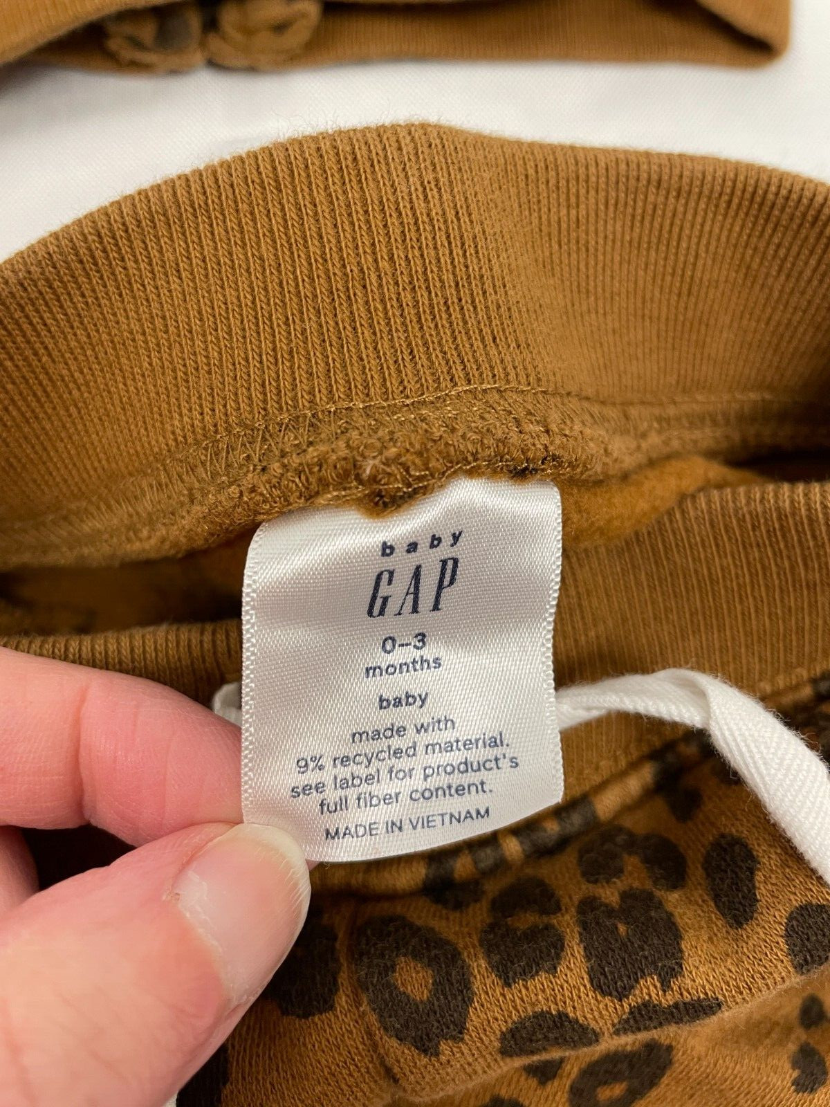 Adorable Gap Leopard Print Outfit Baby Size 0-3 Months Brown Hood With Ears