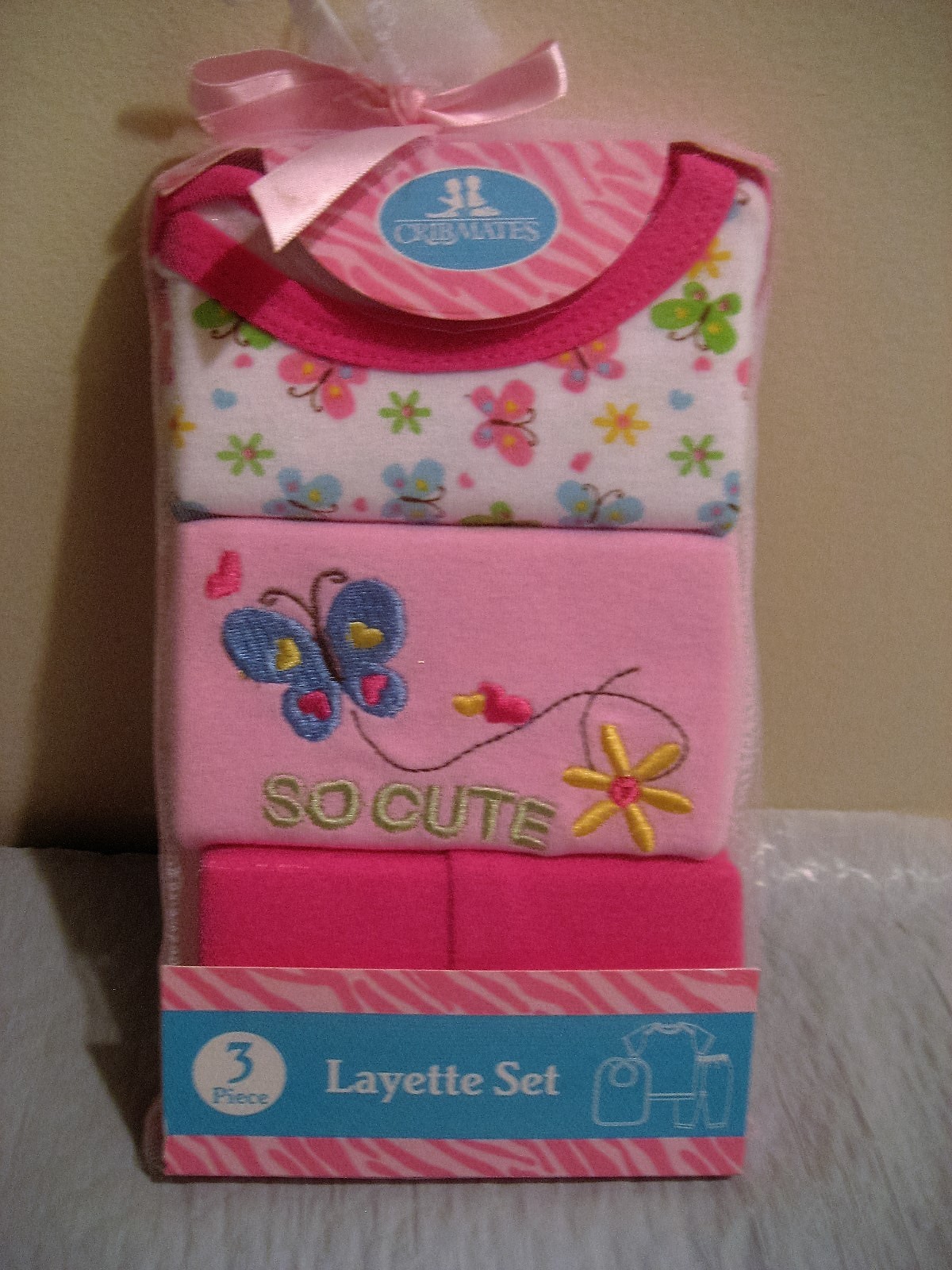 3 piece layette set by cribmates 0-6 months new
