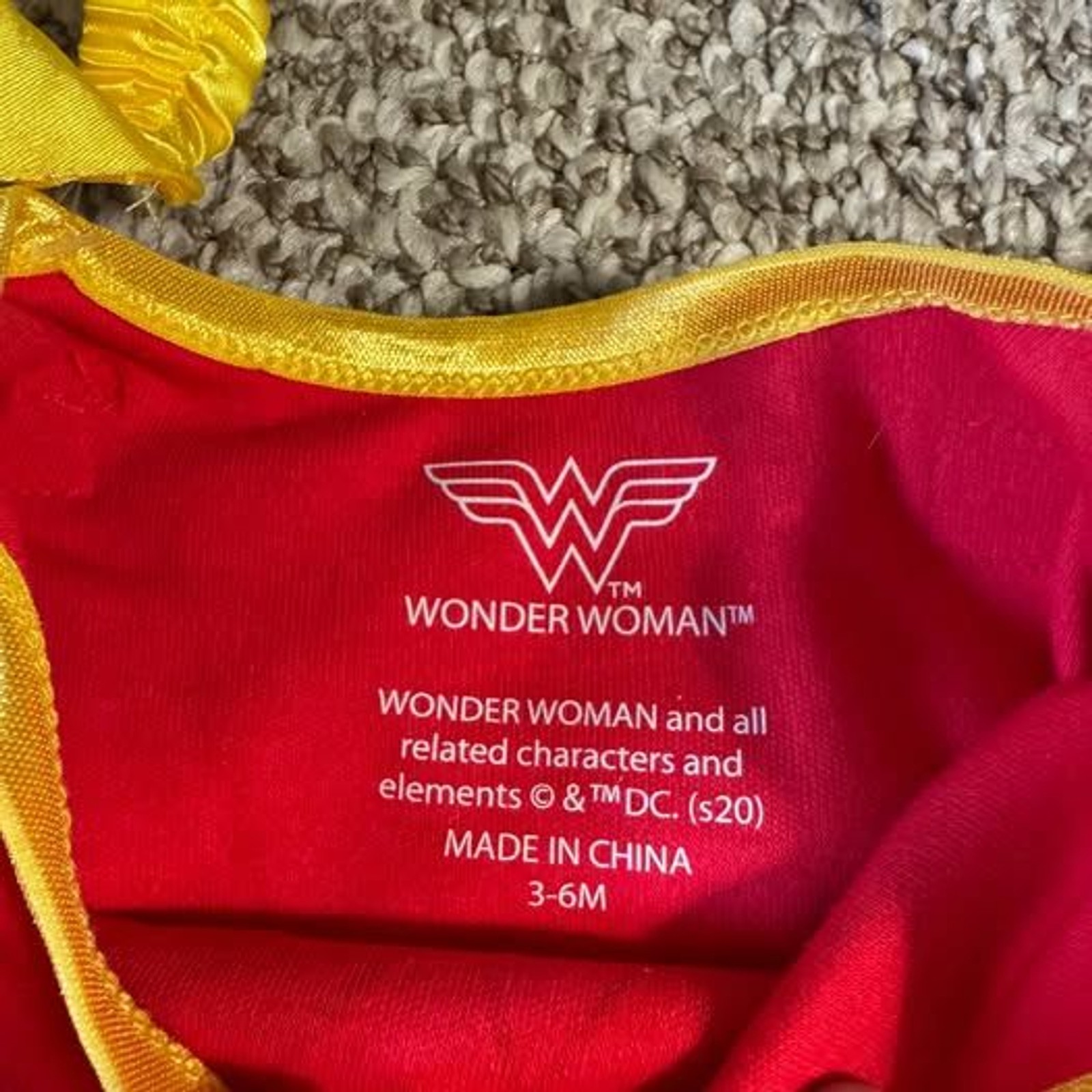 DC Wonder Woman Baby Girl Costume Tutu Bodysuit Cape Headband 3-6 Months
