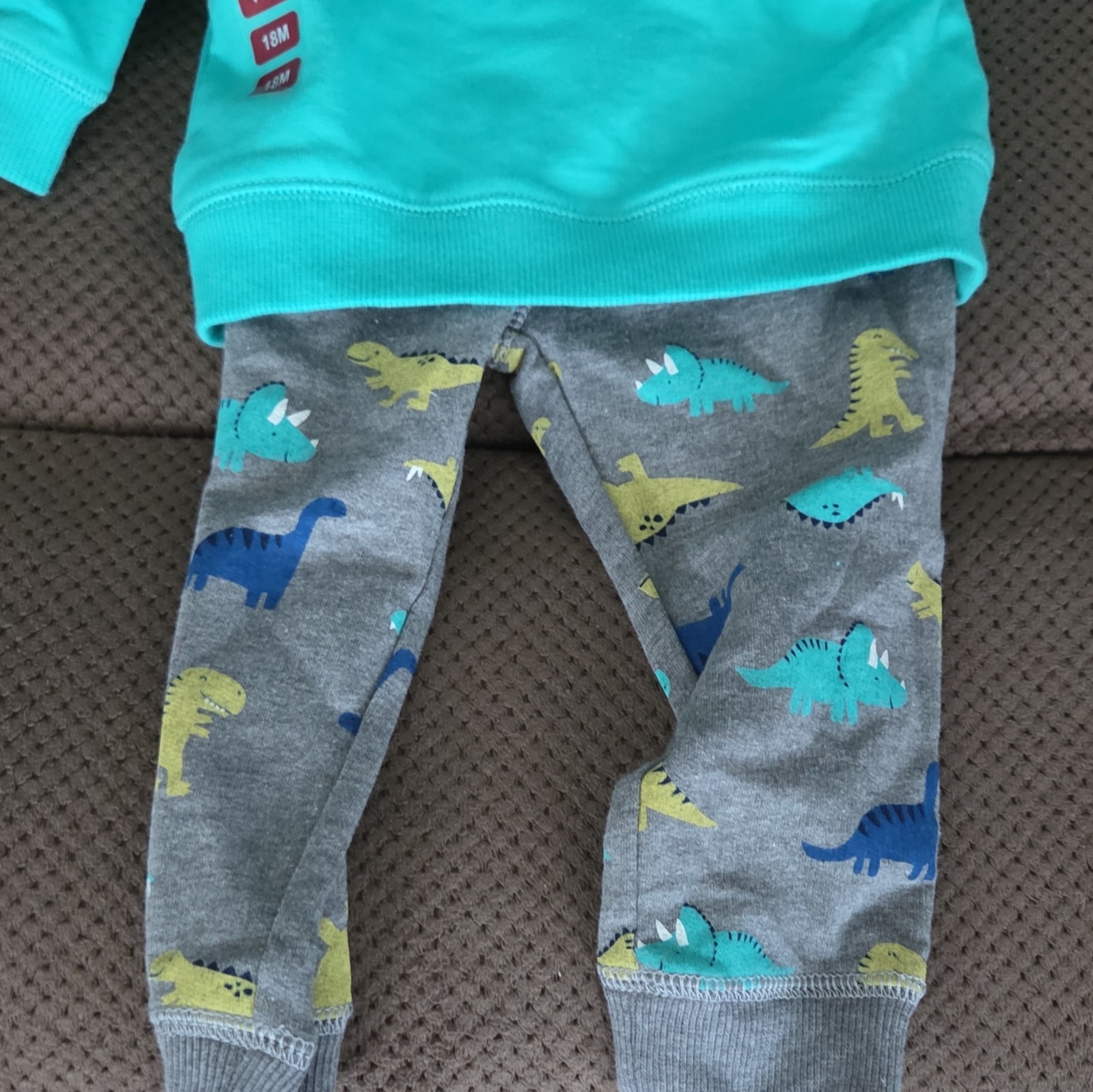 Carter’s Boys 18M 2pc Hooded Long Sleeve Hoodie & Dinosaur Pants Set