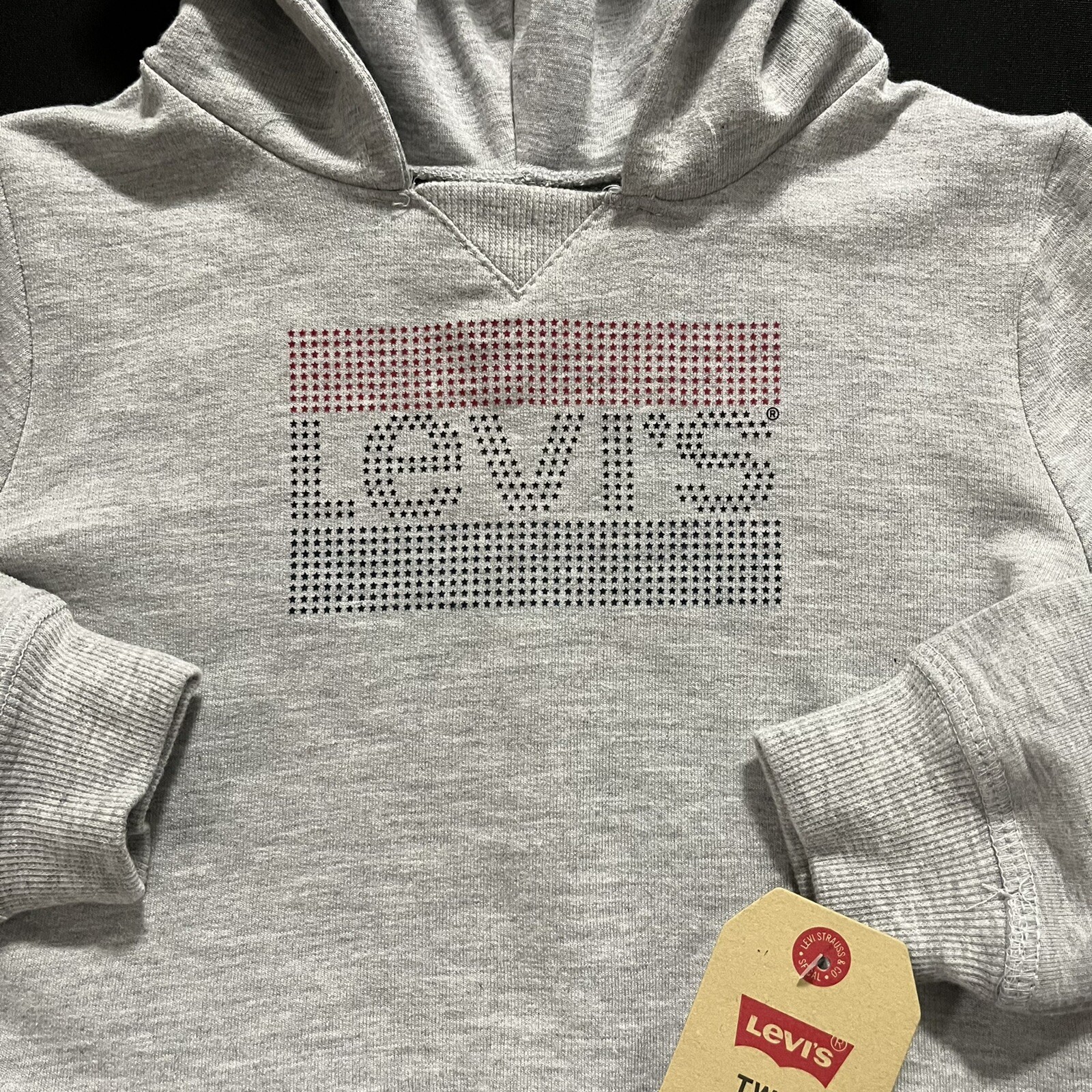 Levis Baby Girls Leggings & Hoodie Pullover Outfit Set 12-24 Months Blue Gray