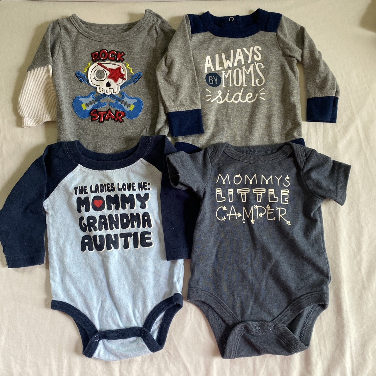 Baby boy Newborn Lot of 4 – one pieces mixed brands