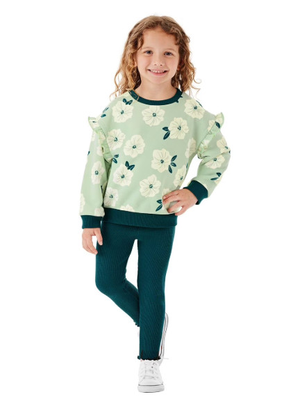 Member’s Mark Girl’s 2-Piece Long-Sleeve Shirt Jogger Playwear Set -Size 2T