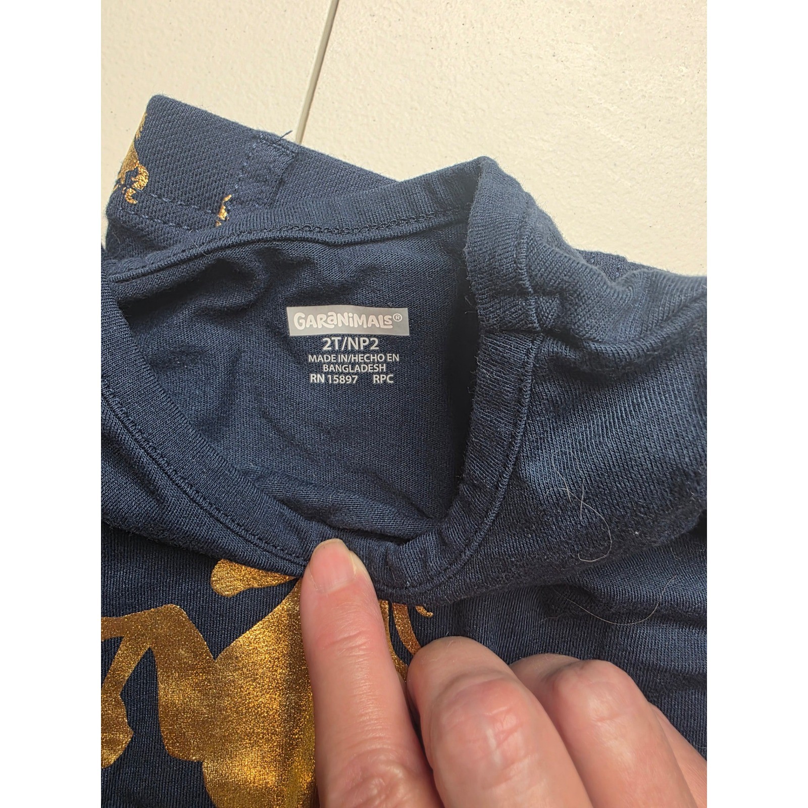 Garanimals Toddler Girls Navy Gold Metallic Unicorn Shirt Leggings Set 2T NP2