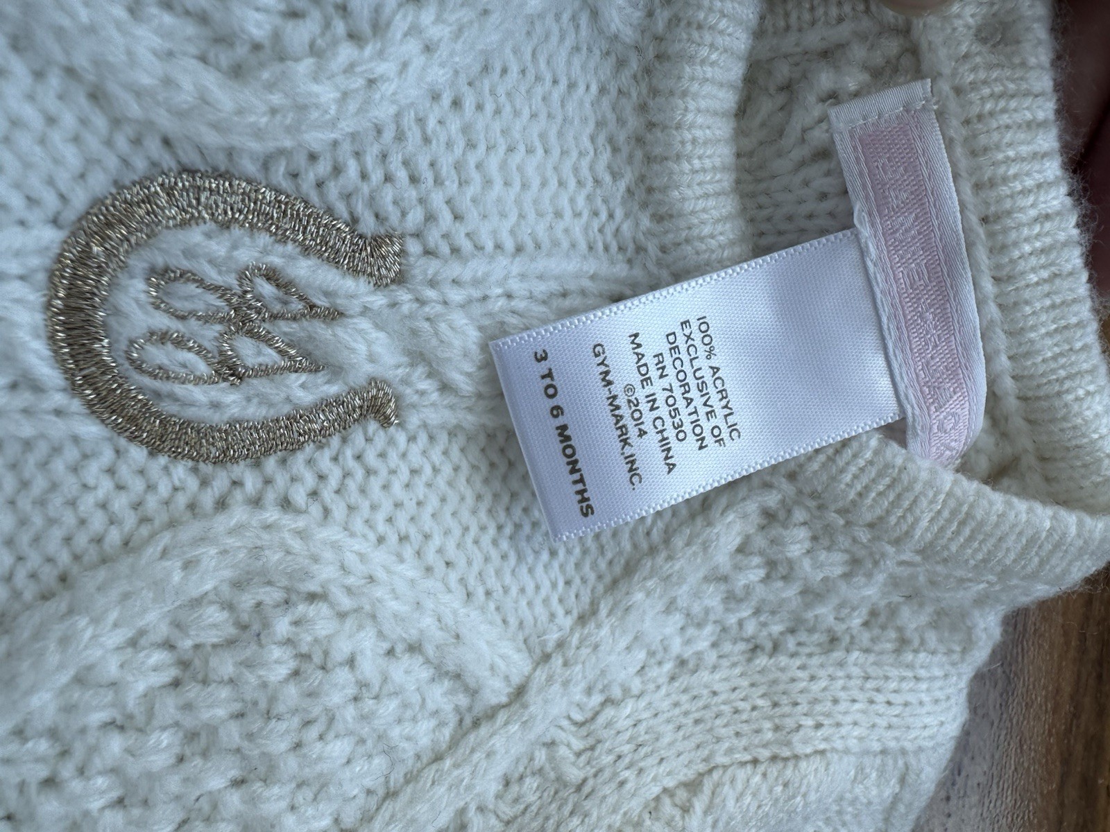 Janie And Jack 3-6 Month Ivory And Gold Cableknit Sweater And Quilted Skirt Set