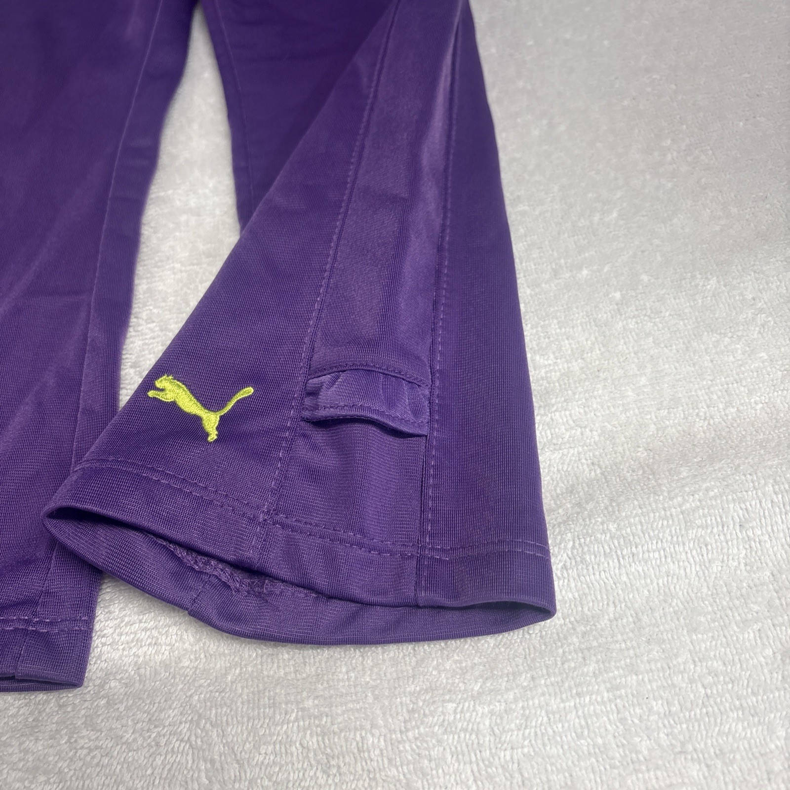 Puma Tracksuit Girls Full Zip Jacket Pant Set 4 T Purple Green Pockets On Jacket