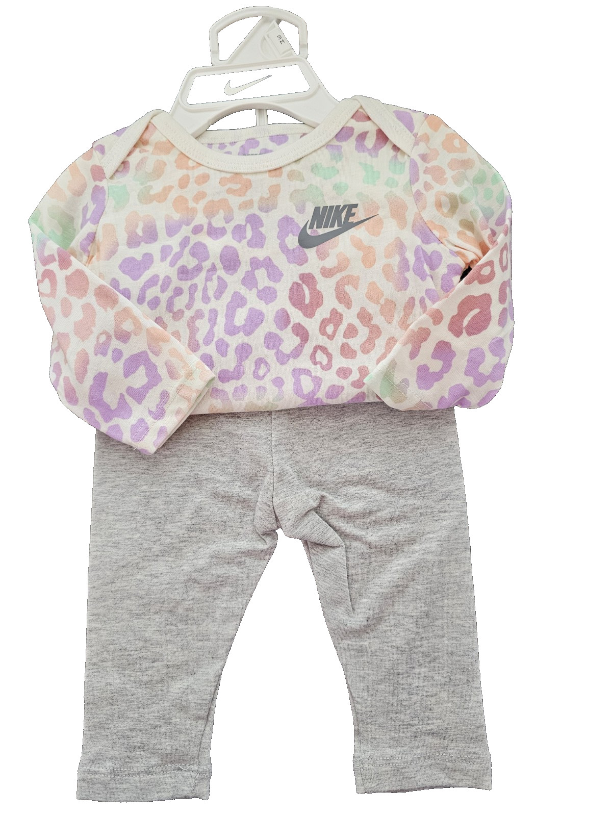 NIKE Baby/Toddler Girl 2-Piece Set NEW Long Sleeve Pant Multi Gray Size 12 Month