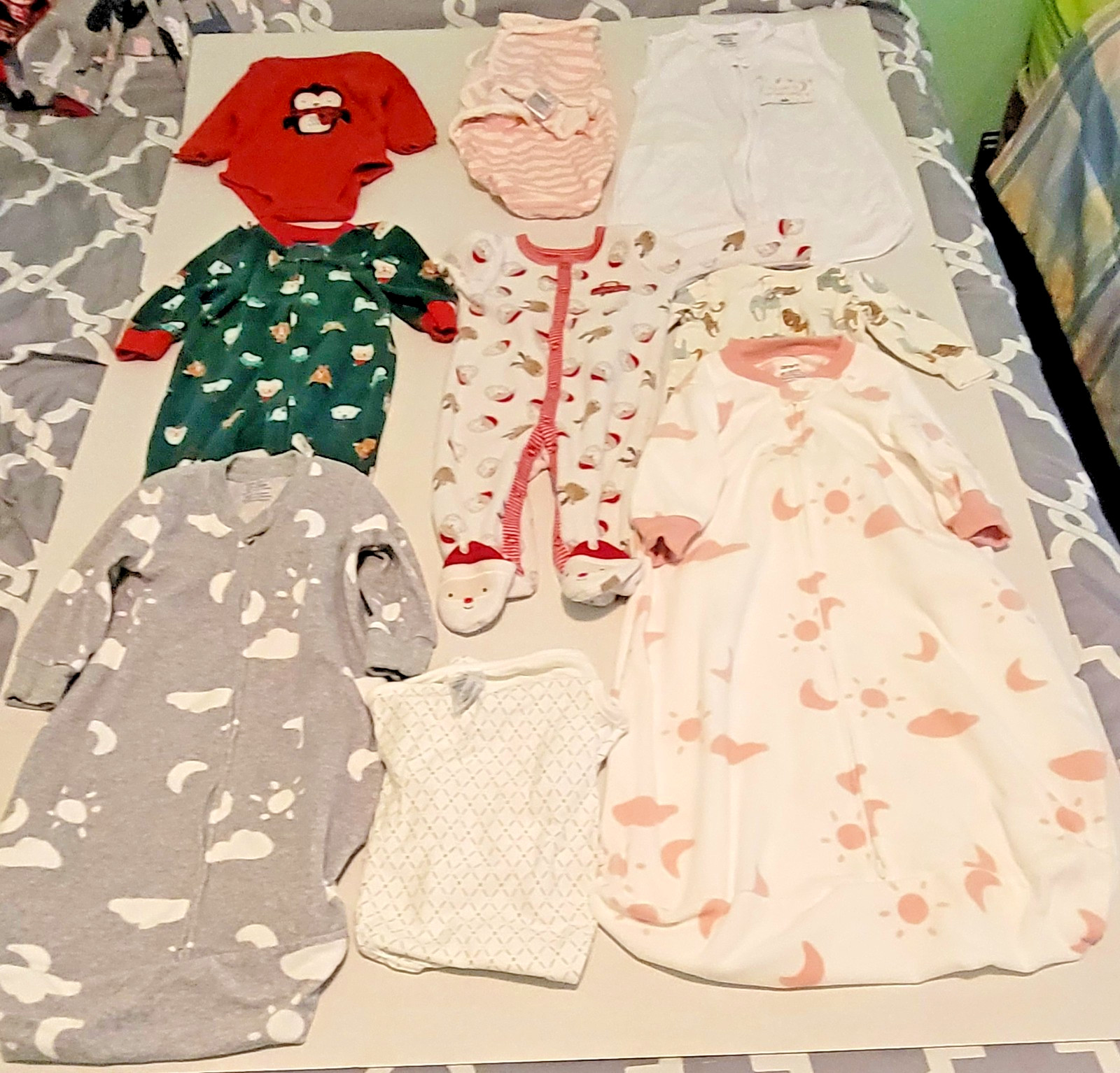Baby 0-9 Months Carter’s and Touched By Nature 9 Piece Clothes Lot