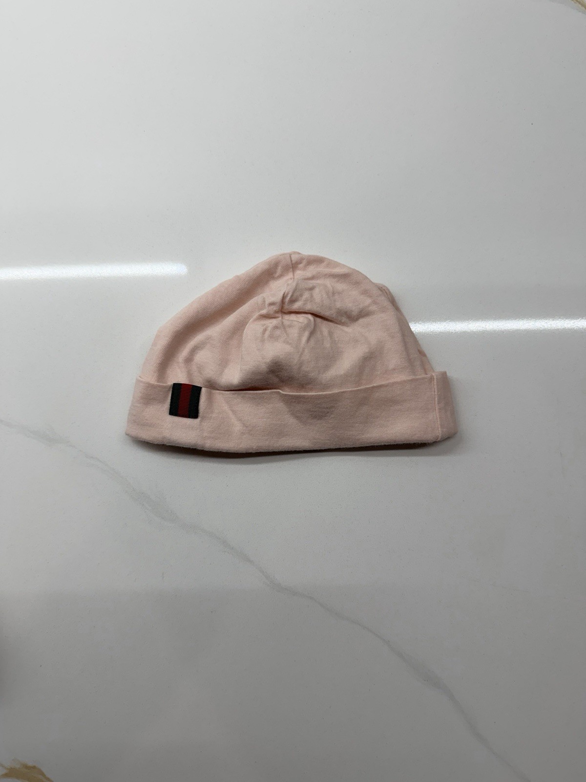 Gucci Baby Cotton Logo Romper, Hat & Bib Set Pink 0-3 Months Jersey 3 Piece
