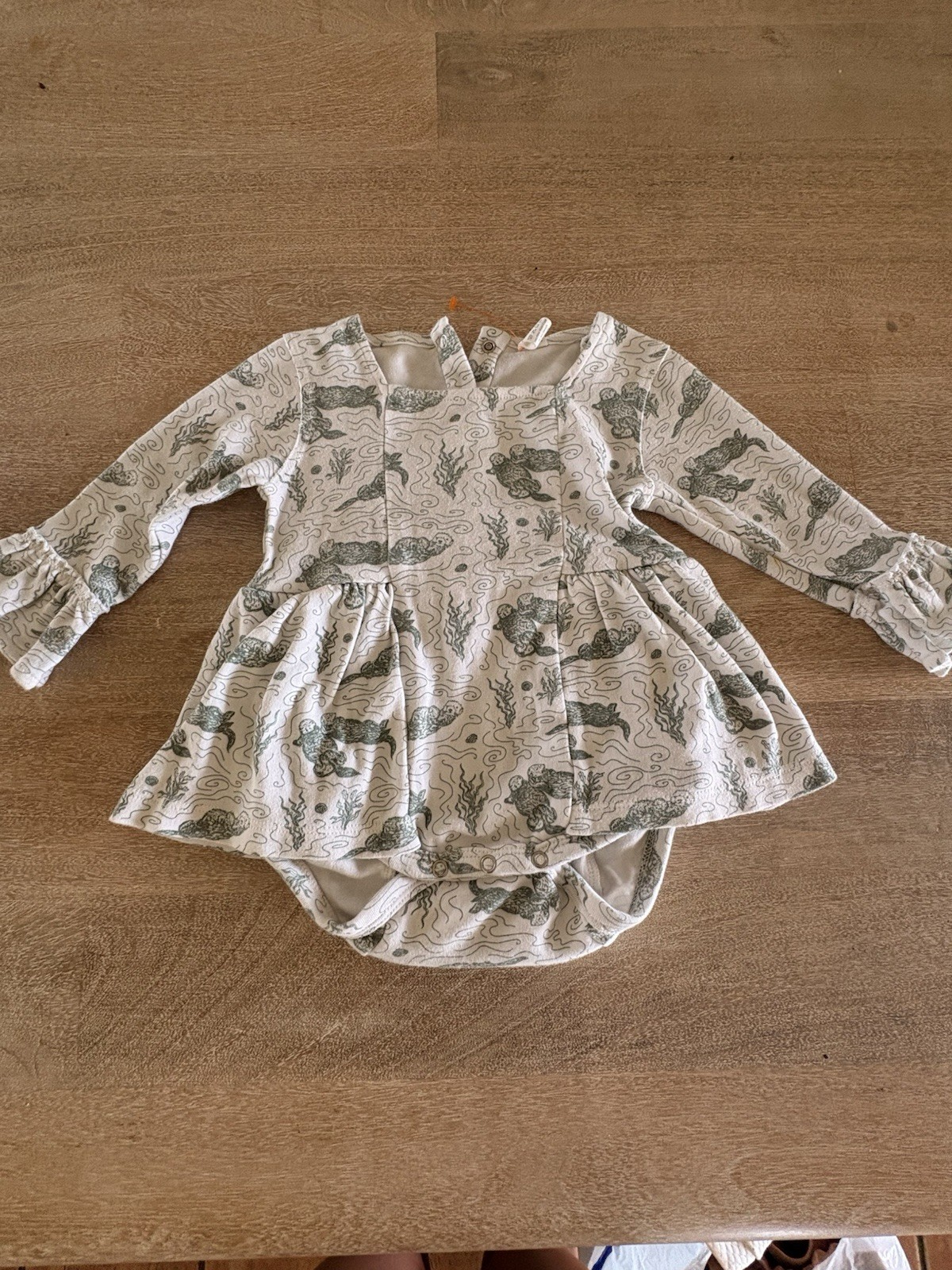 Kate Quinn One Piece Outfit White And Turquoise beaver Print 12-18m Dress