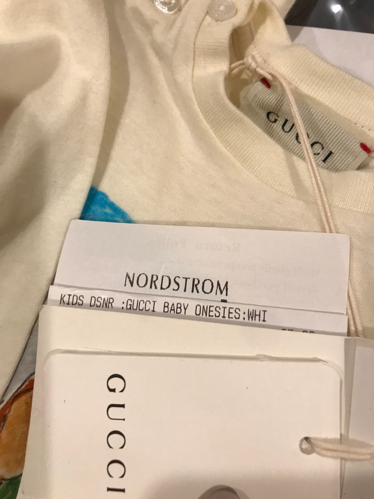 NWT Gucci Baby One Piece+Hat Boys/Girl Romper 6-9 Mon Kids Cotton Auth wReceipt